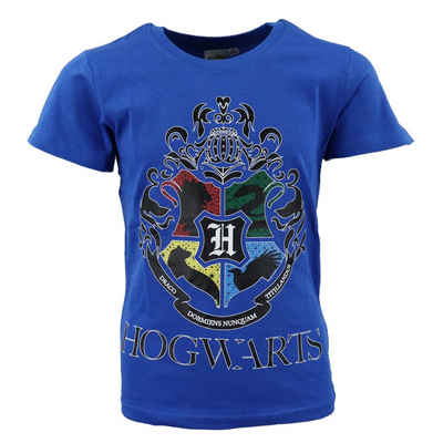 Harry Potter Print-Shirt Harry Potter Hogwarts Kinder T-Shirt Shirt Gr. 116 bis 152, 100% Baumwolle