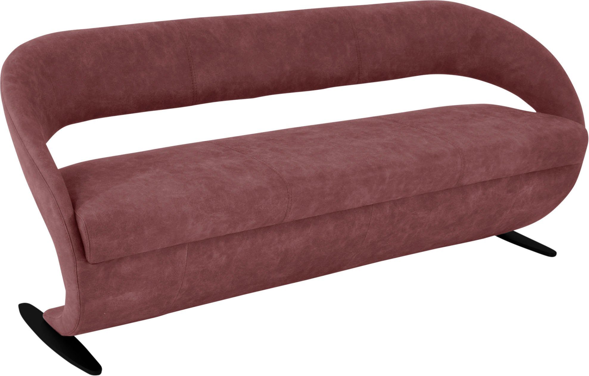 K+W Komfort & Wohnen Polsterbank Wave, in geschwungener Optik mit Metallkufe in schwarz Struktur