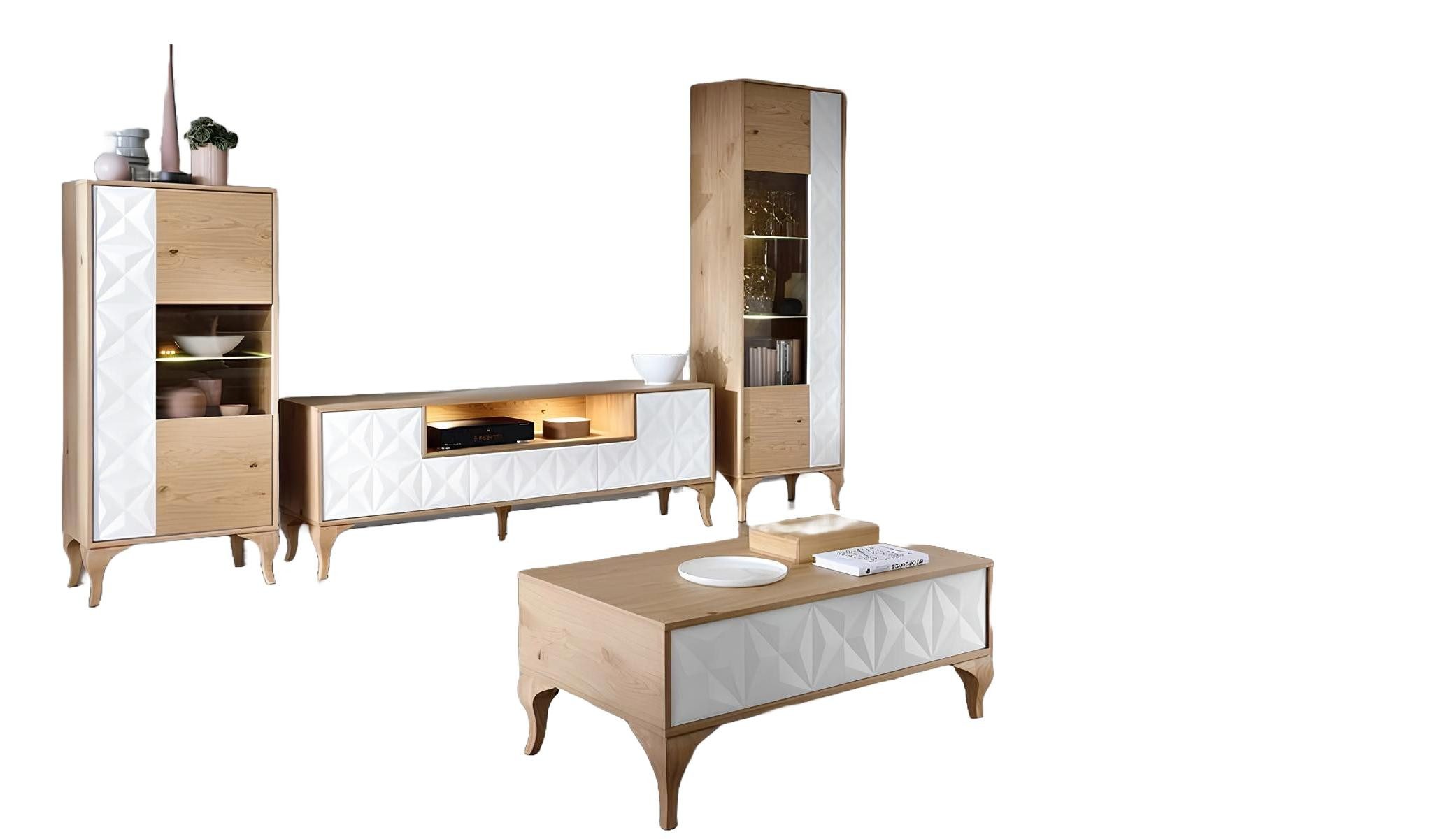 Xlmoebel Sideboard Modernes Holzmöbel TV-Lowboard mit Vitrine in zeitgemäßem Design (Sideboard, Sideboard), Hergestellt in Europa