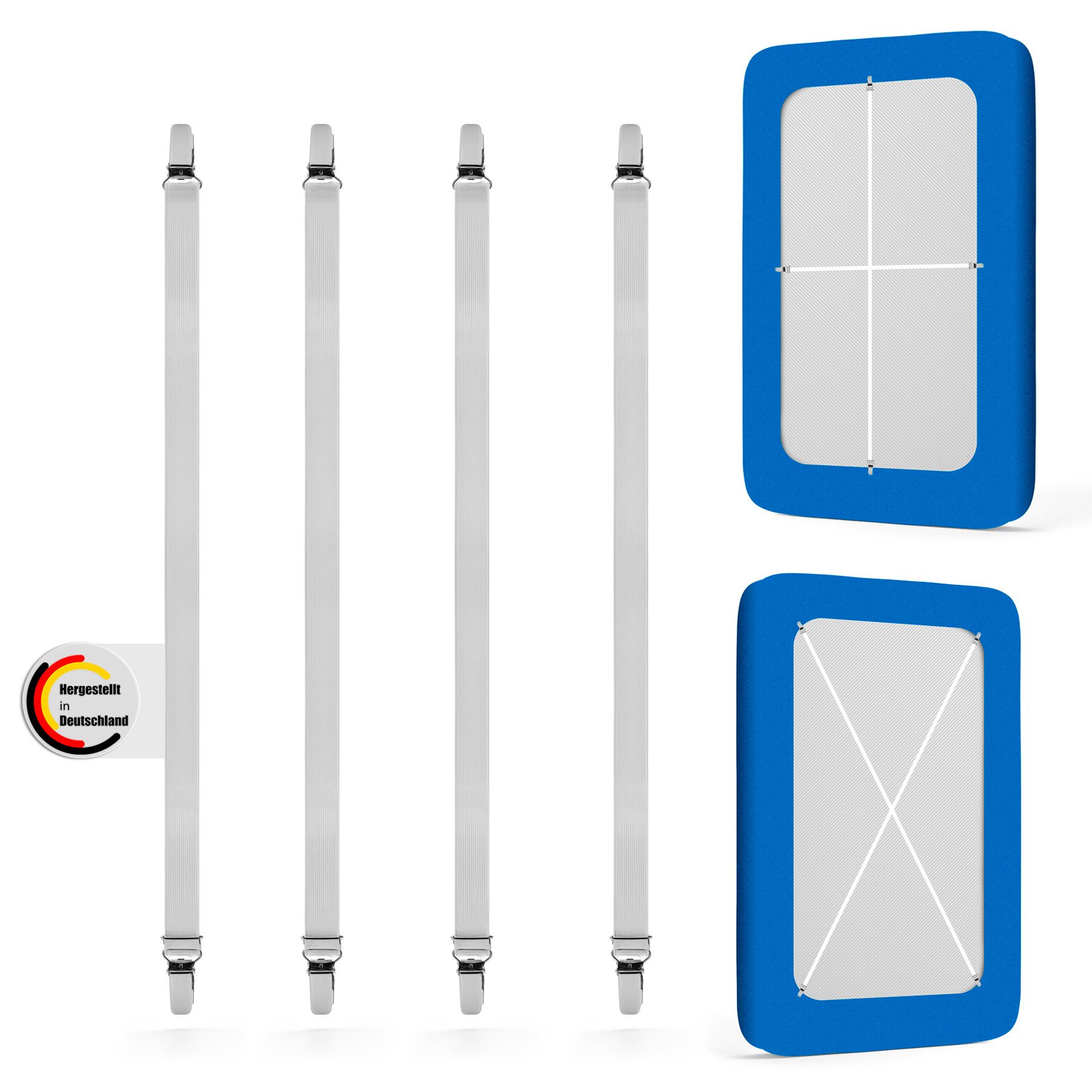 BigDean Spannbettlaken 4 Stück Bettlakenspanner verstellbar günstig online kaufen