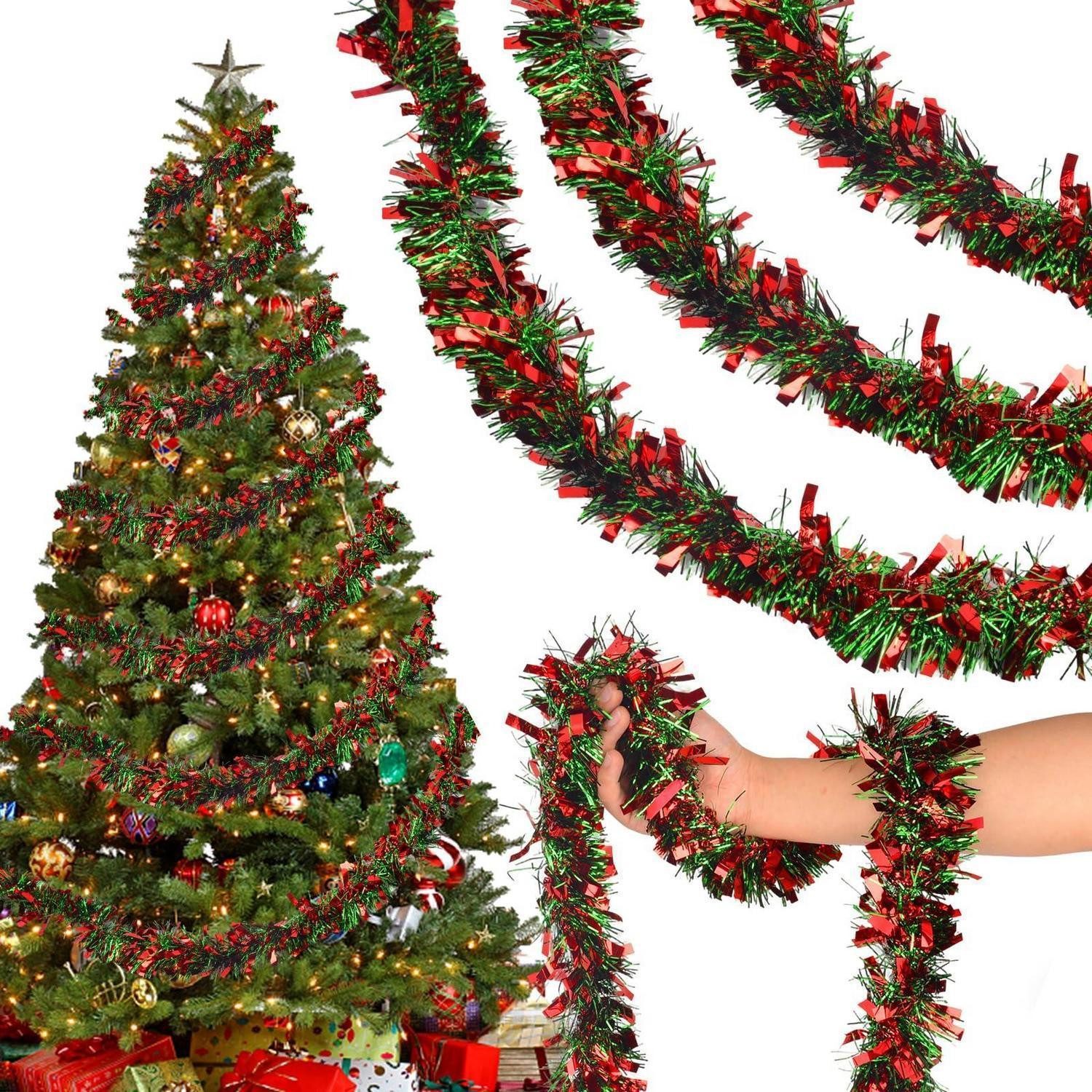 LuxusKollektion Girlanden Weihnachtsgirlande 20m Rot Grün mit Beeren & Zapfen