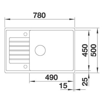 Blanco Granitspüle BLANCO Einbauspüle ZIA XL 6 S Compact Silgranit cafe, 78/50 cm