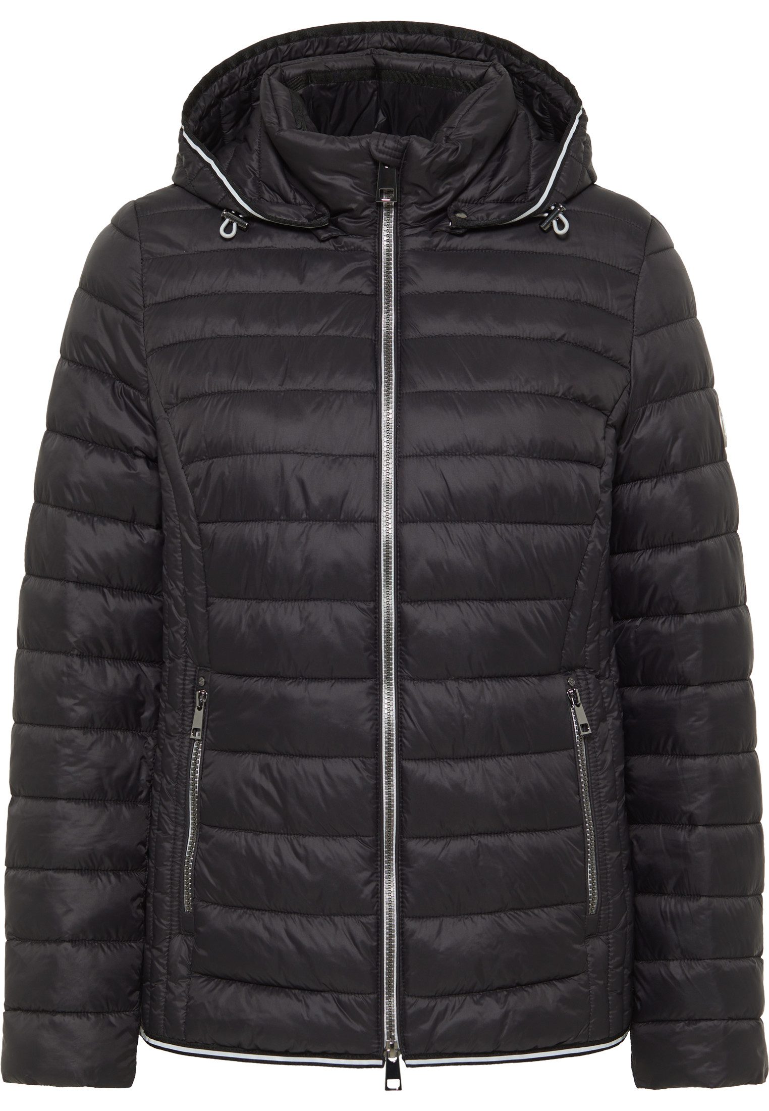 Barbara Lebek Damen Steppjacke Navy – Mit Abnehmbarer Kapuze, Seitlichen Druckknöpfen & Praktischen Taschen