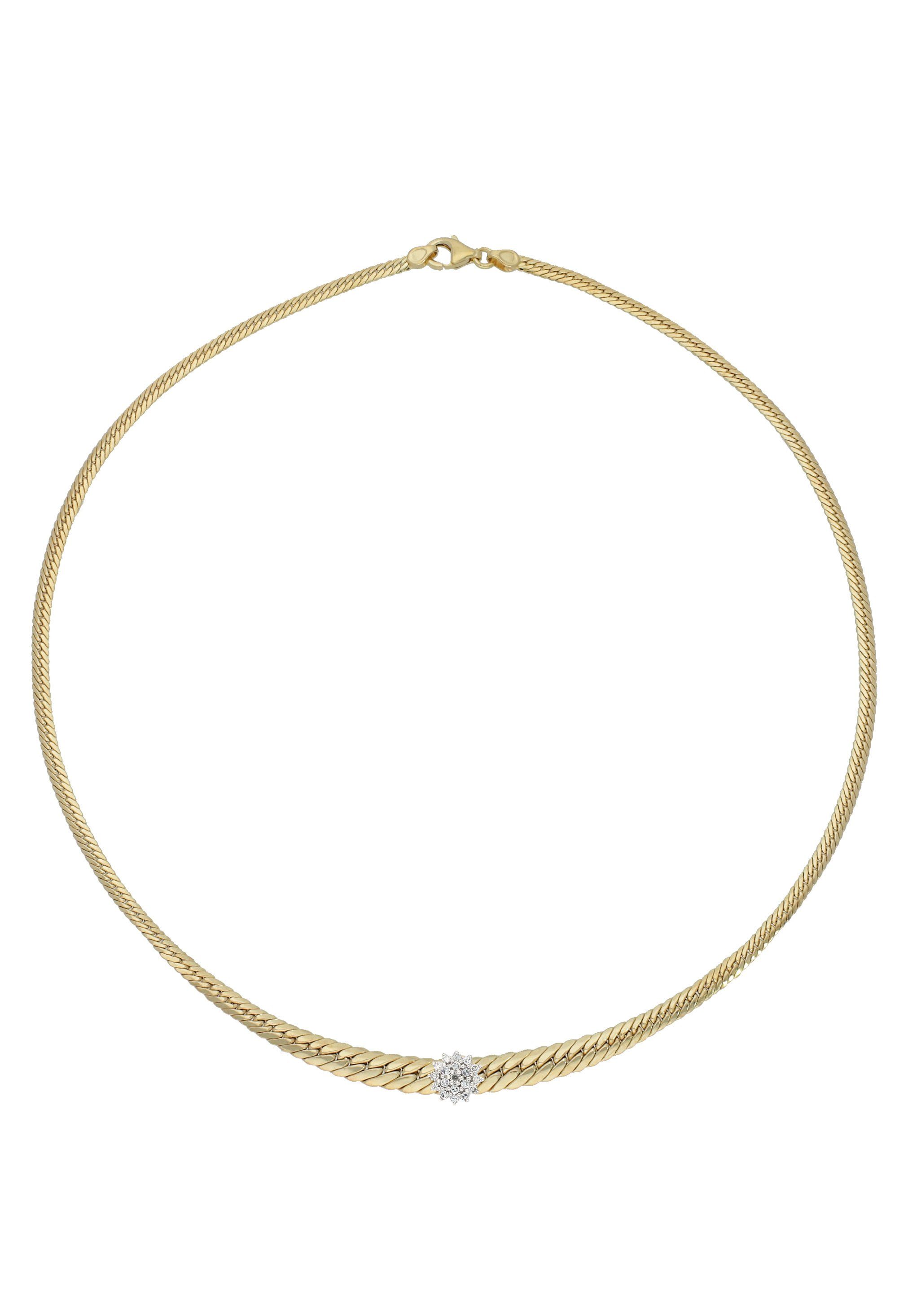 Firetti Collier Schmuck Geschenk Gold 585 Halsschmuck Halskette Goldkette Fantasie, mit Diamanten
