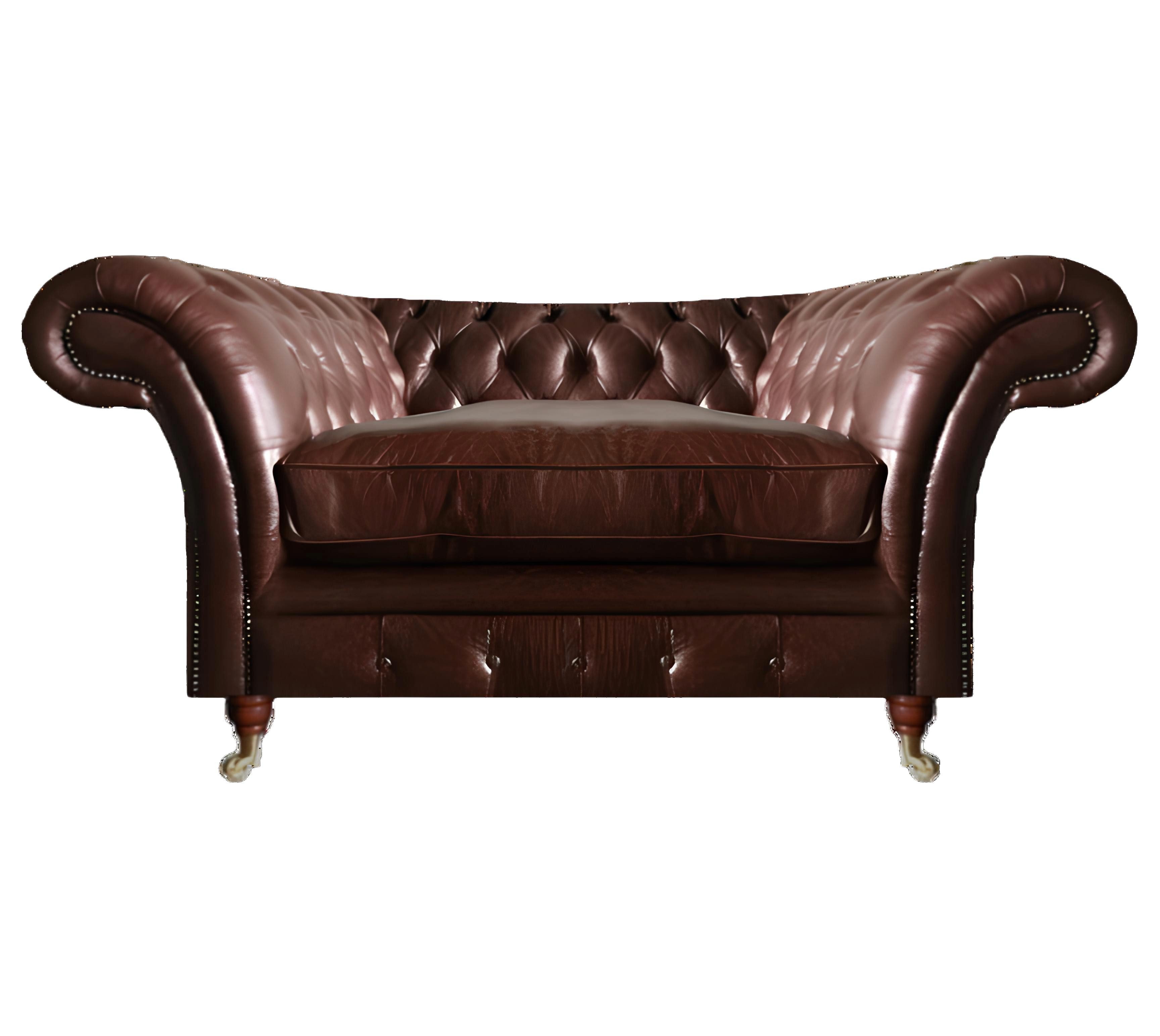 Xlmoebel Chesterfield-Sessel Brauner Ledersessel im Chesterfield Design mit hohem Sitzkomfort (Sessel), Hergestellt in Europa