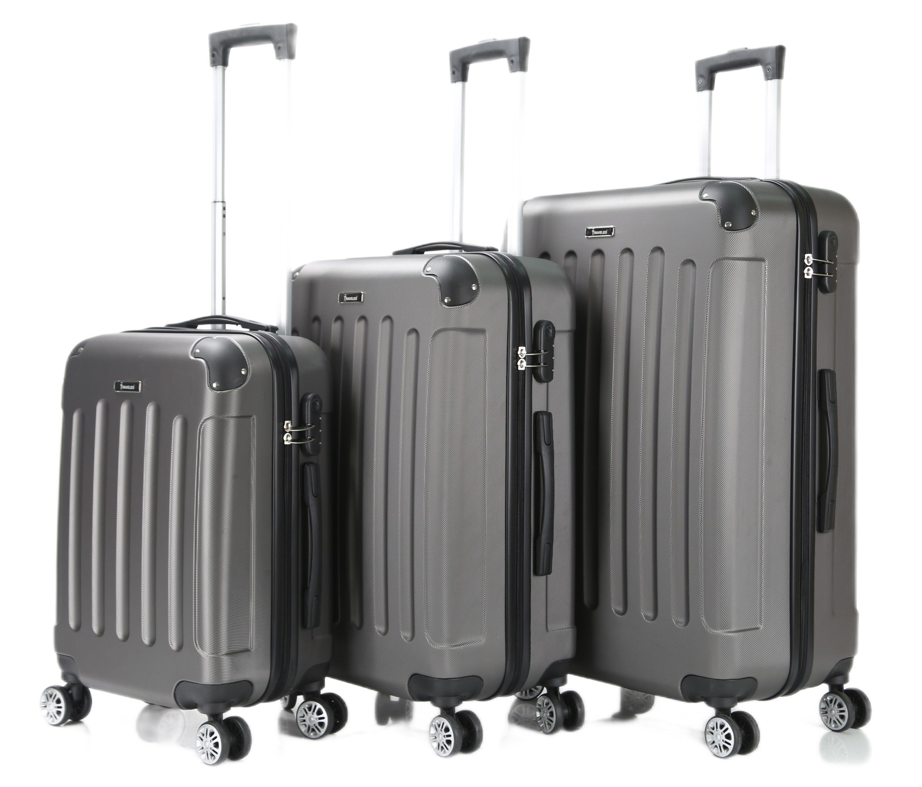 Kofferset Hartschalenkoffer Trolley Reisekoffer Koffer Set Cheffinger grau