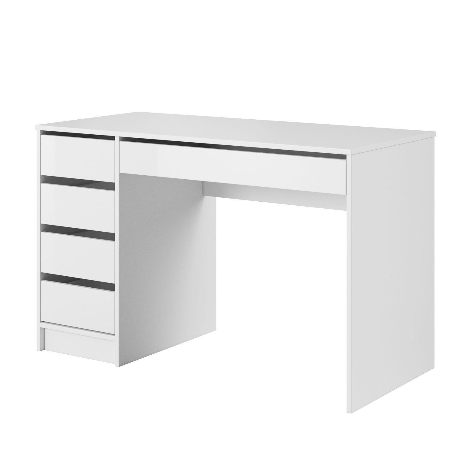 Schreibtisch Schreibtisch Weiß Matt 120cm, Domando montierbar beidseitig Breite Licata,