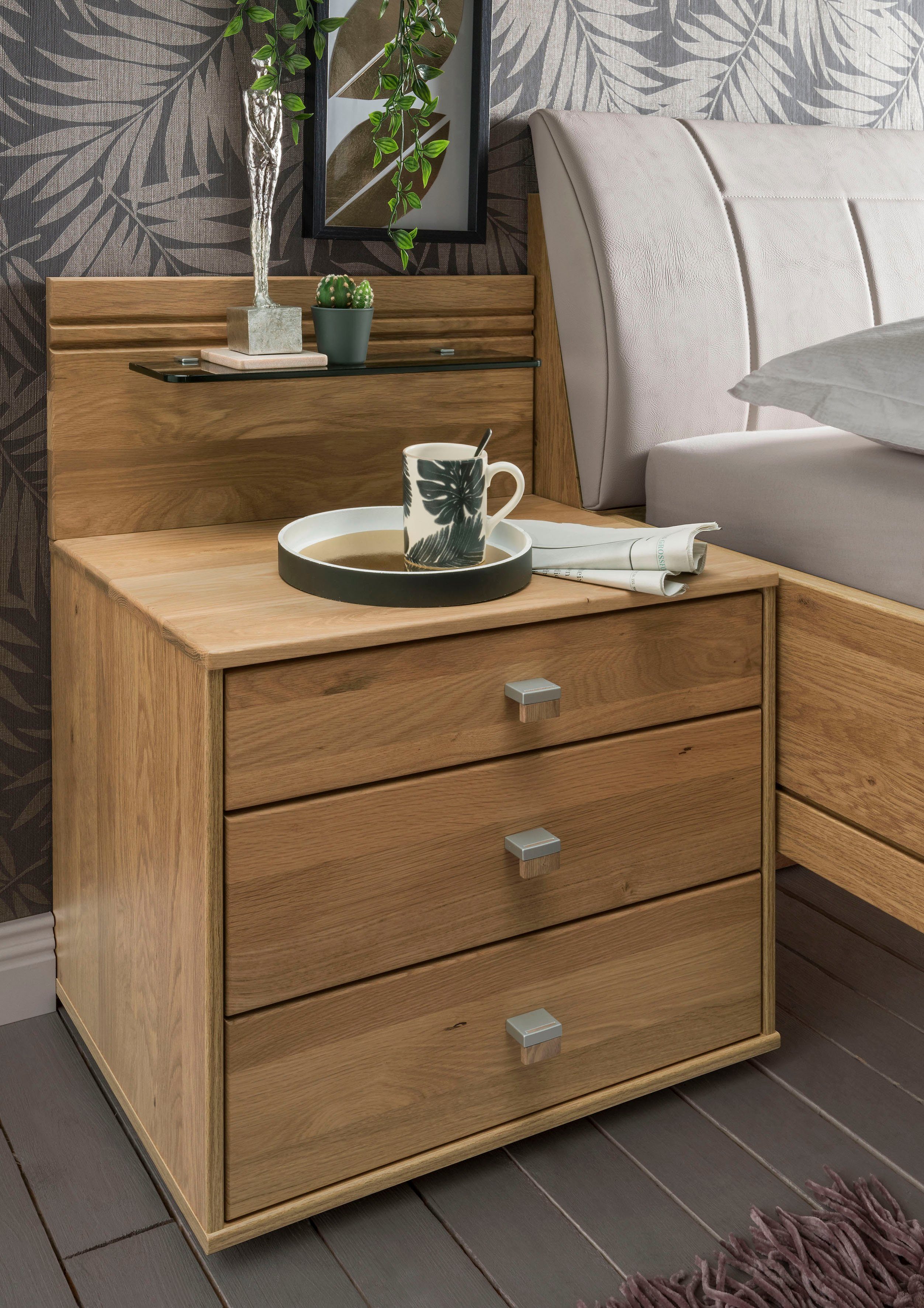 WIEMANN Nachtkonsole "Kiruna, Eiche teilmassiv, Made in Germany, mit Soft-C günstig online kaufen