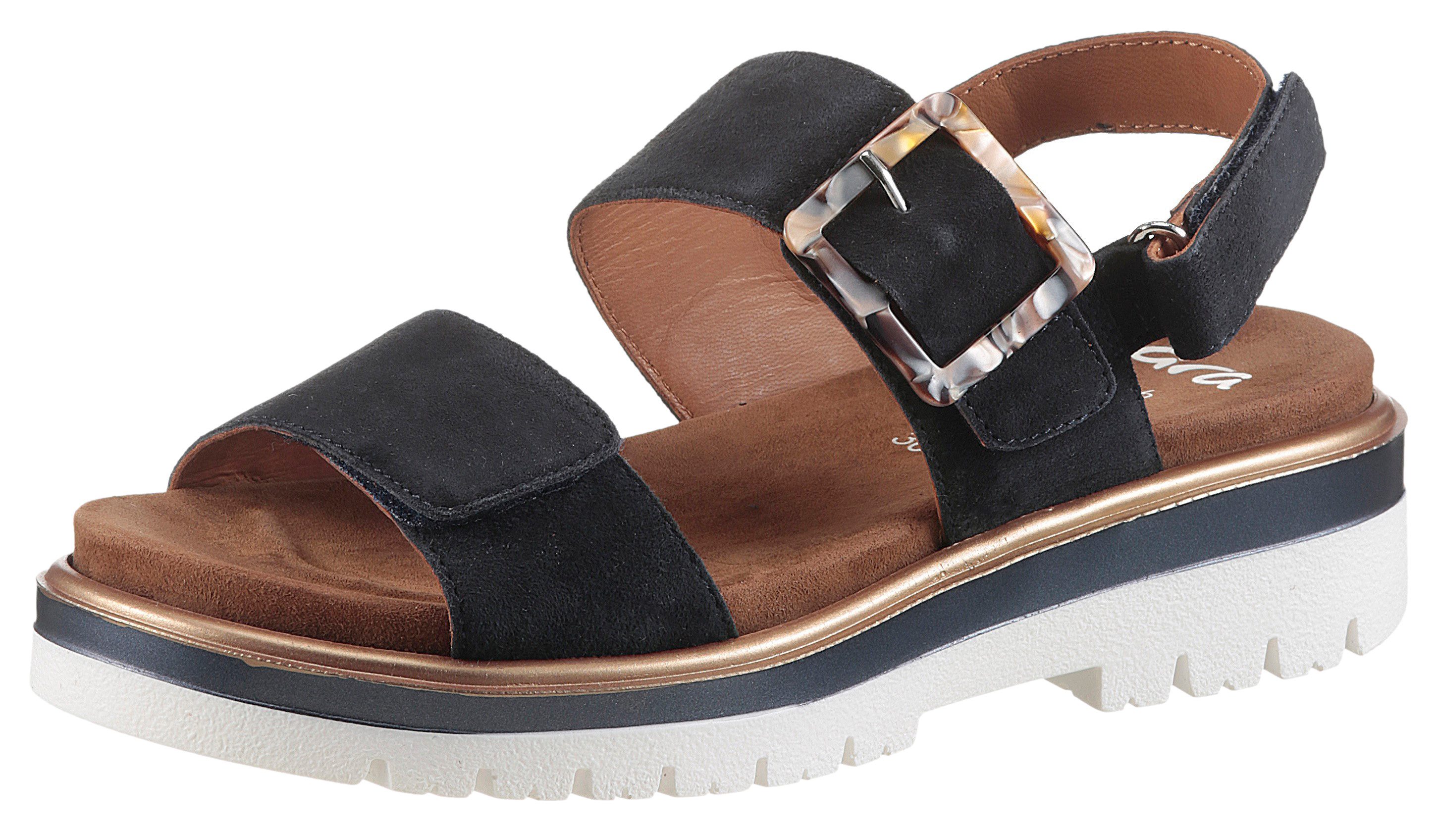 Ara MALAGA Plateausandaletten, Plateausandale, Klettschuh in Bequemweite G günstig online kaufen