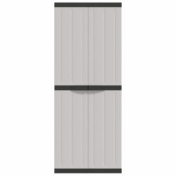 vidaXL Fächerschrank Gartenschrank Grau und Schwarz 65x37x165 cm PP (1-St)