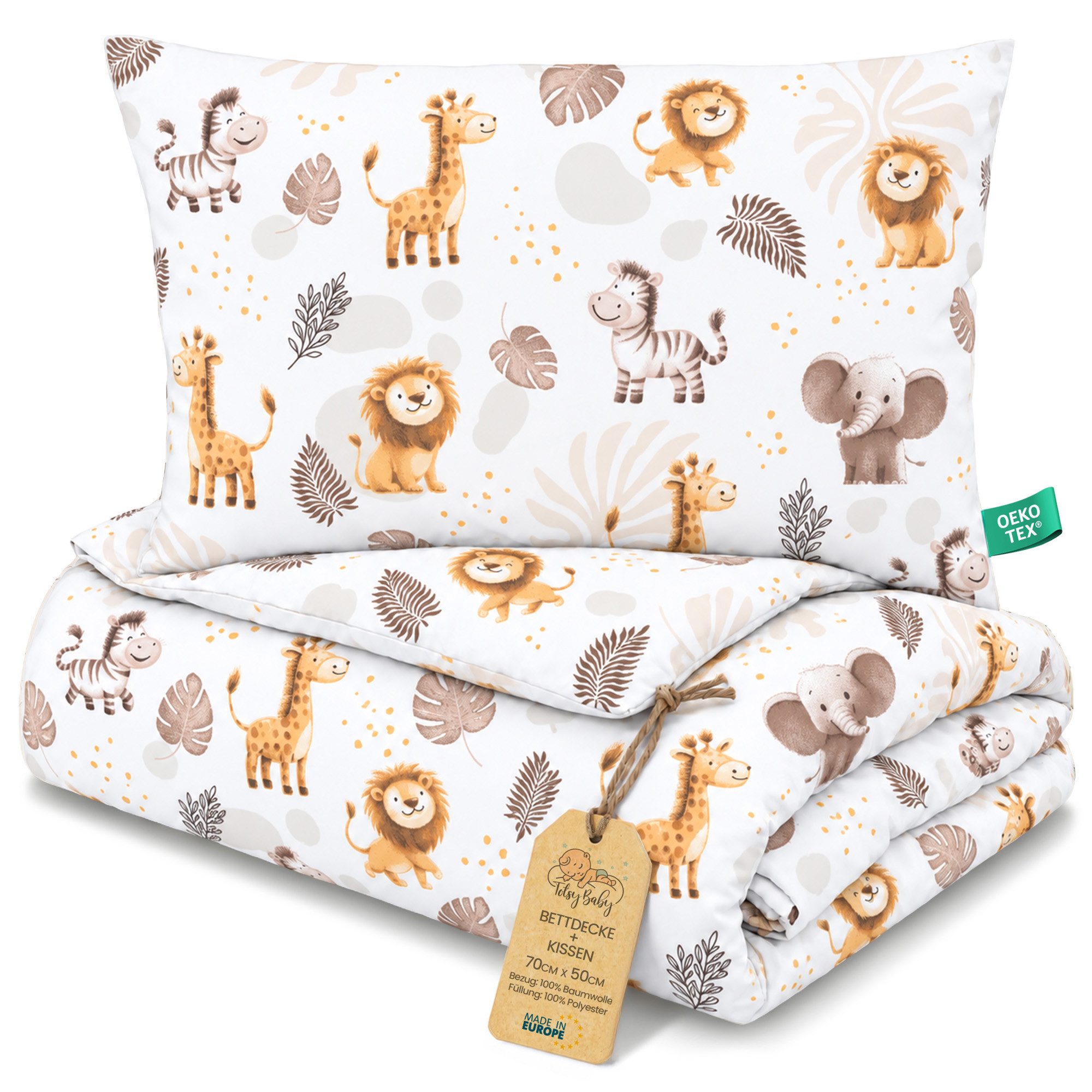 Totsy Baby Babybettwäsche Kinder Bettdecke ohne Bezug – Baby Decke und Kissen Set aus Baumwolle