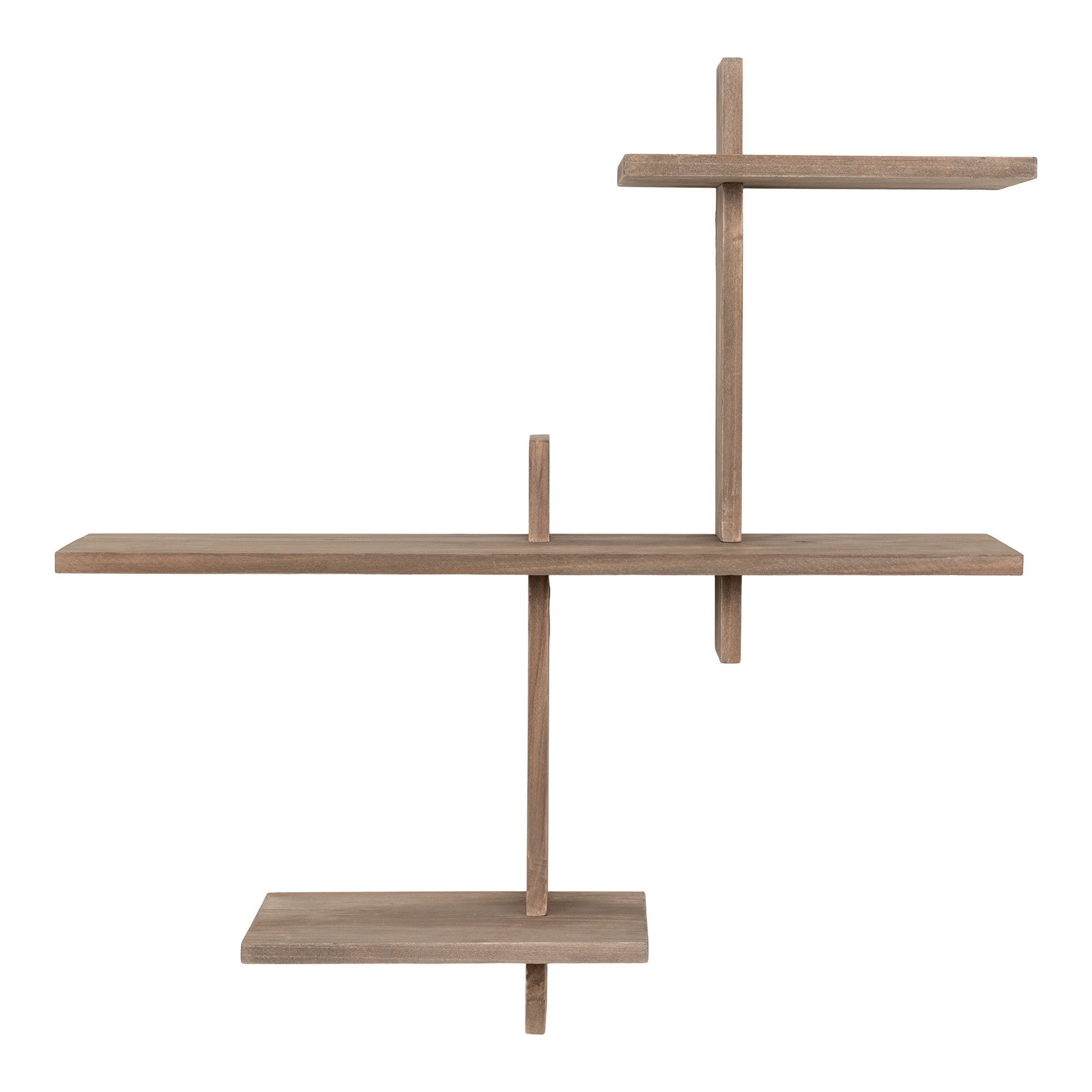 House Nordic Wandregal Gavi, in Hellbraun, Massivholz - 55x60x15cm (BxHxT)