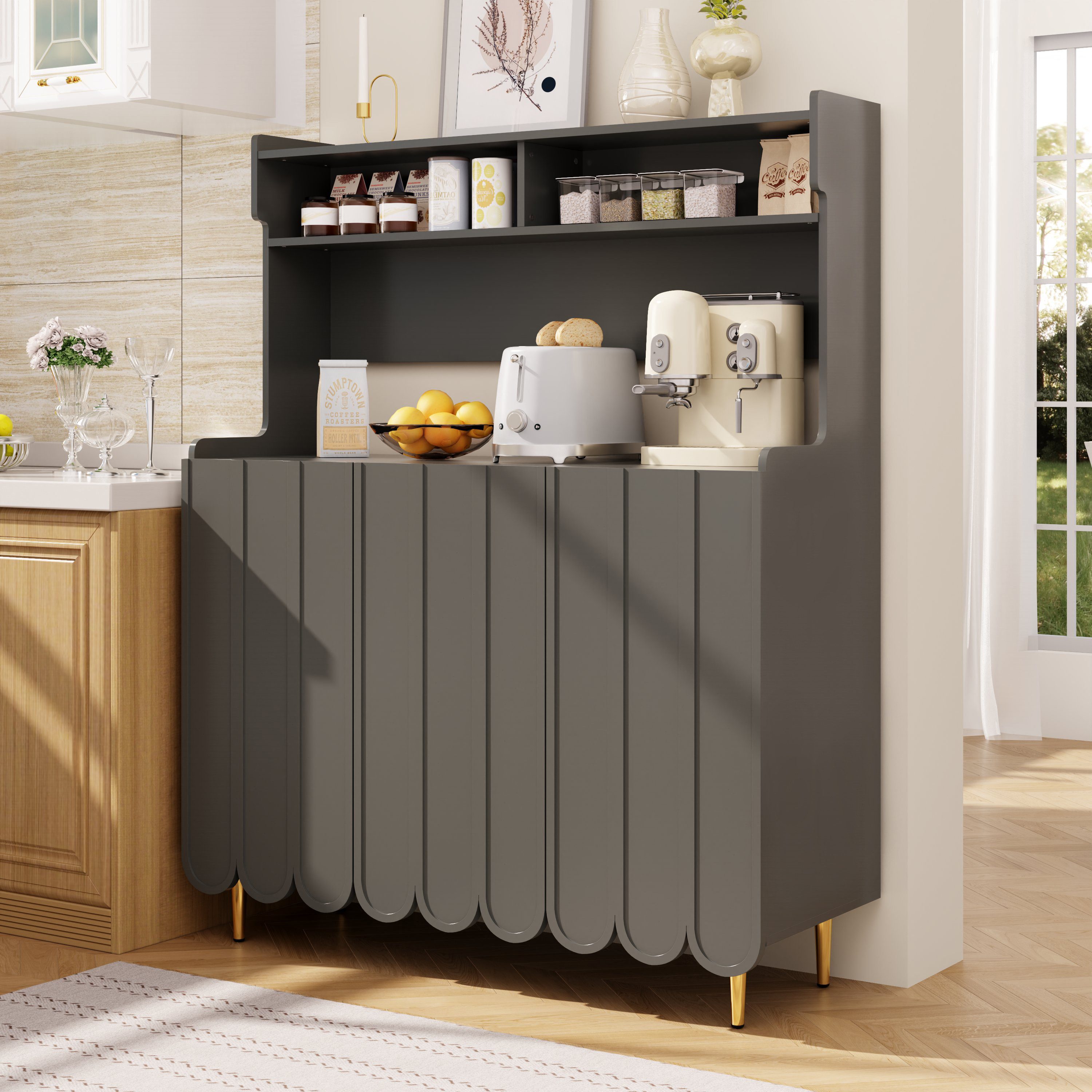 Odikalo Küchenbuffet Anrichte Buffetschrank Sideboard Küchenschrank günstig online kaufen