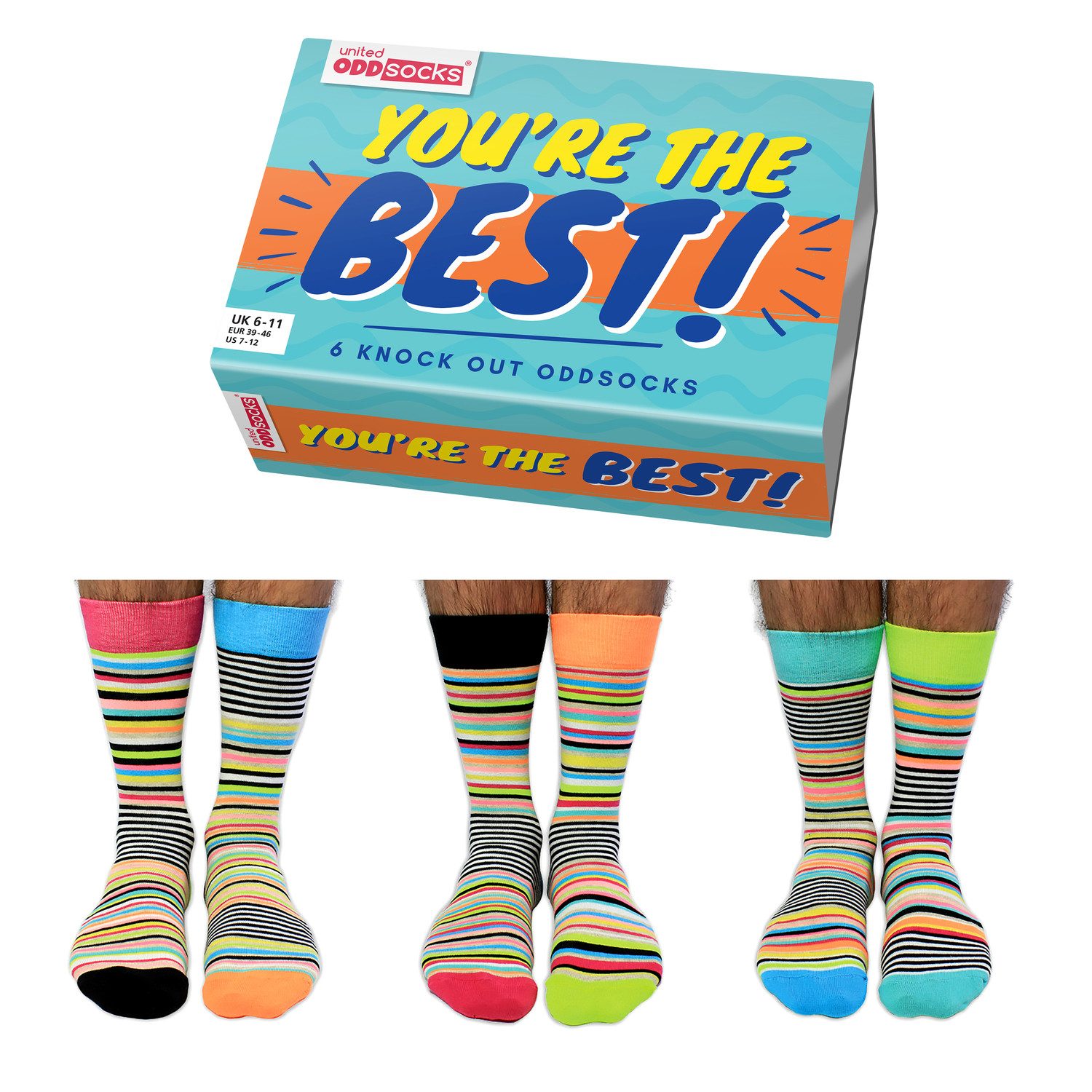 Go Mutts! Hunde Socken 6er Set - Bunte Oddsocks Größe 39-46