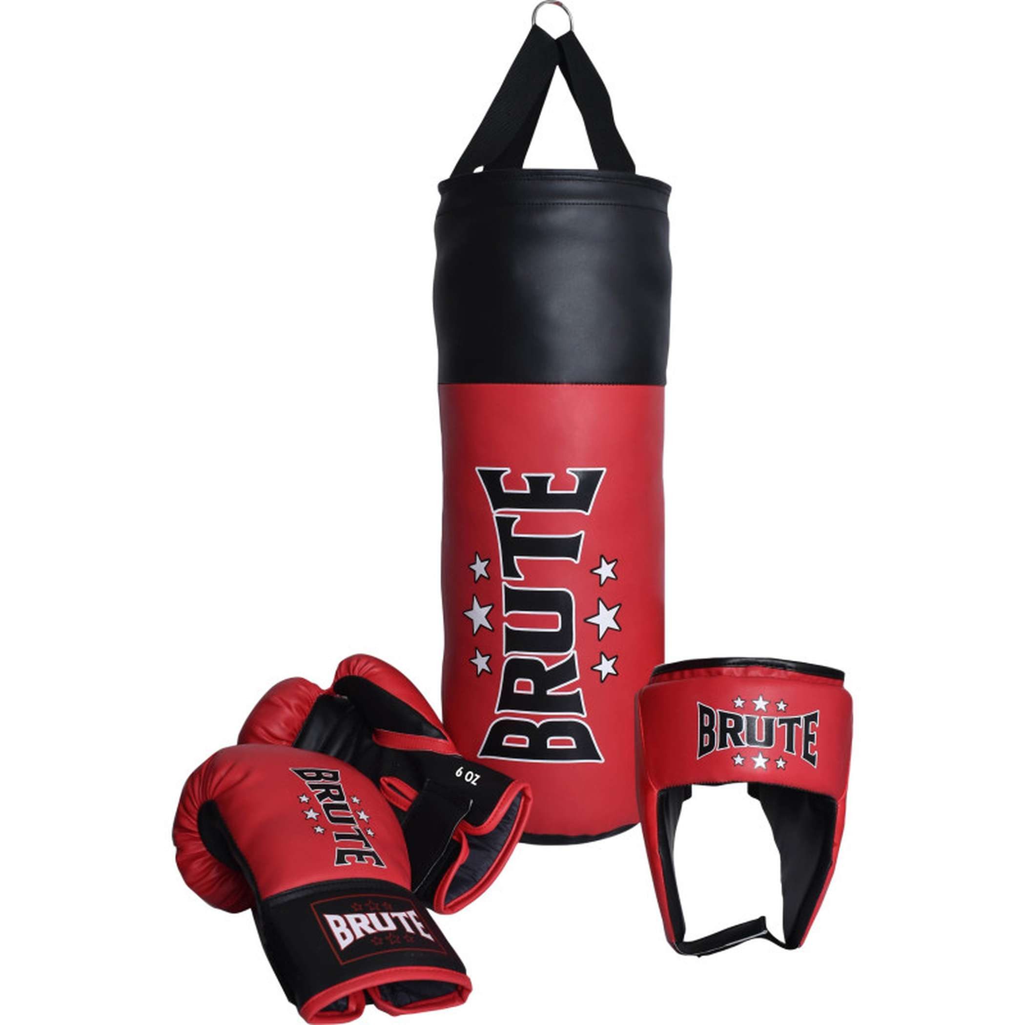 Boxsack BRUTE Boxsack-Set für Kinder inkl. Boxhandschuhen, Kopfschutz, Tasche