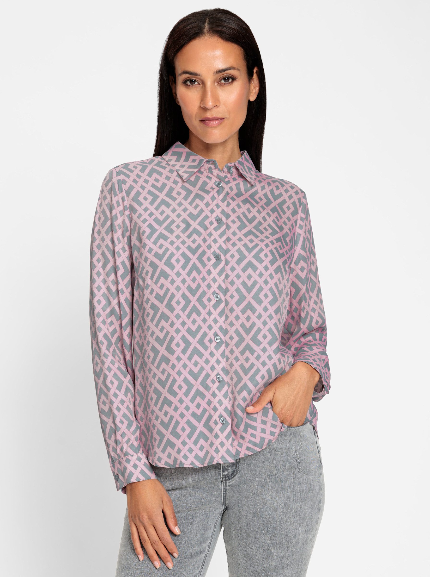 heine Klassische Bluse Druckbluse Langarm günstig online kaufen