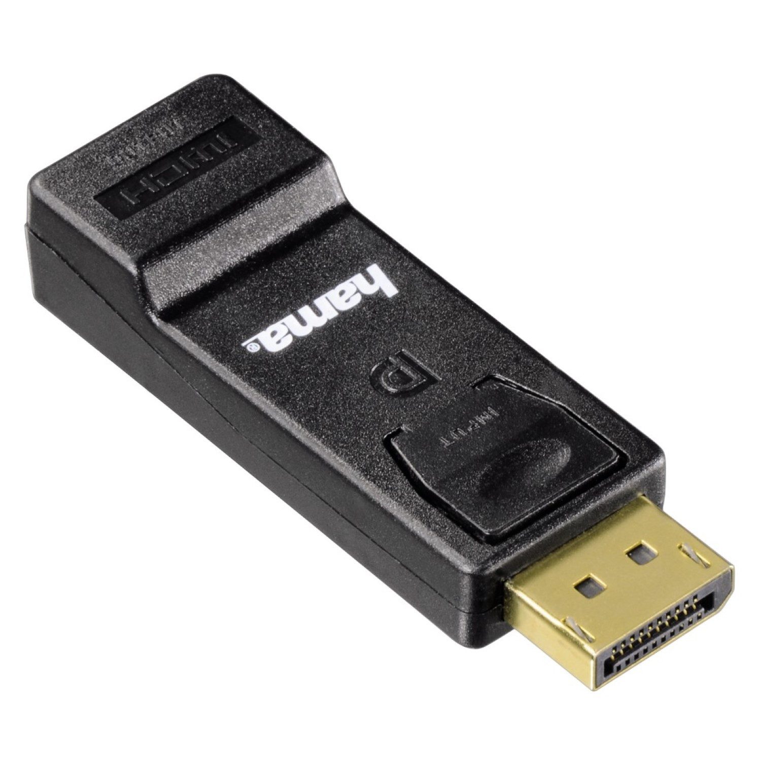 Hama Displayport zu HDMI Adapter-Kabel 4K Video-Adapter Displayport, 1 cm, DisplayPort-Stecker auf HDMI-Buchse für PC Monitor Beamer Grafikkarte