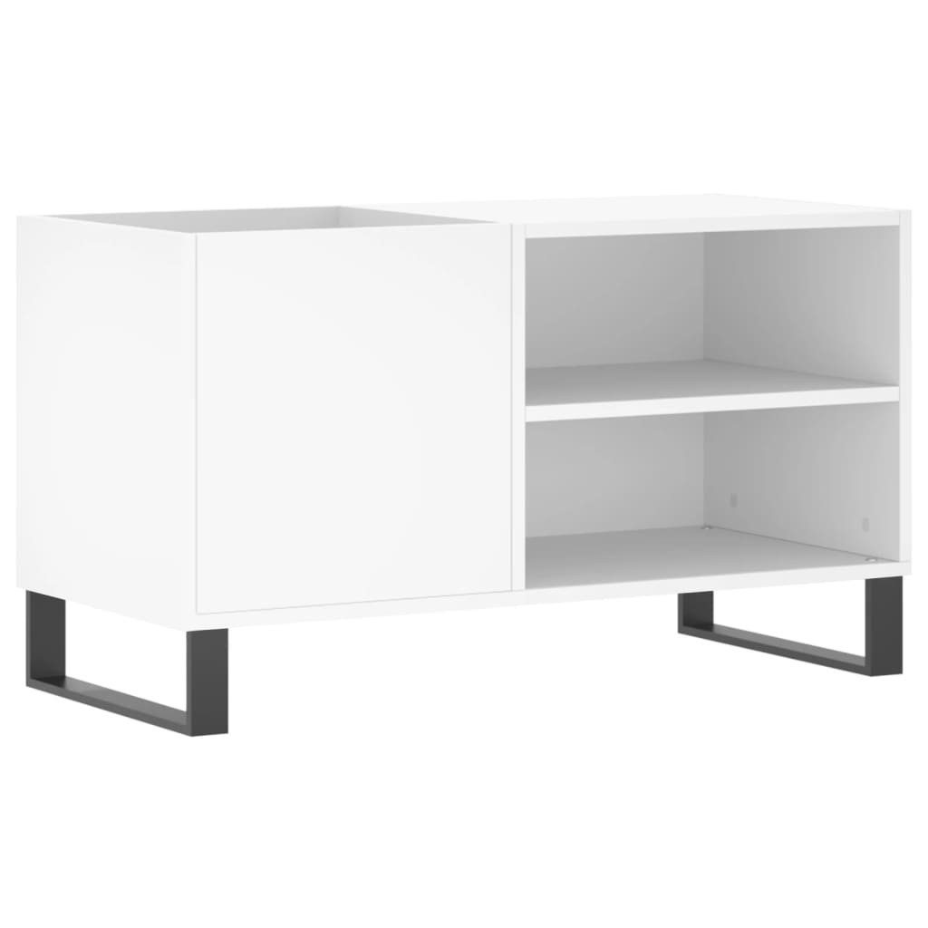 furnicato Media-Regal Klassischer weißer Schallplattenschrank 85x38x48 cm mit Eisenbeinen, 1-tlg.