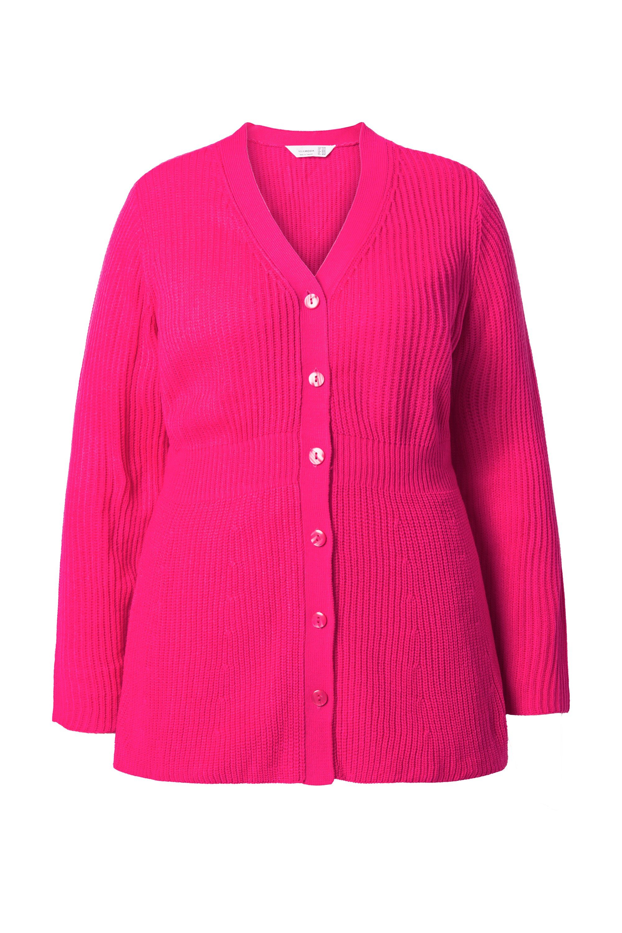 MIAMODA Strickjacke Strickjacke A-Linie Schößchen Langarm günstig online kaufen