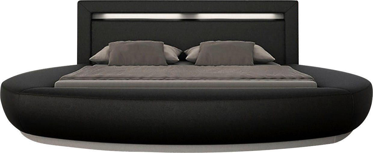 SalesFever Rundbett, mit LED-Beleuchtung im Kopfteil, Design Bett in  Kunstleder, Lounge Bett mit stimmungsvollem Licht, Rundbett online kaufen |  OTTO