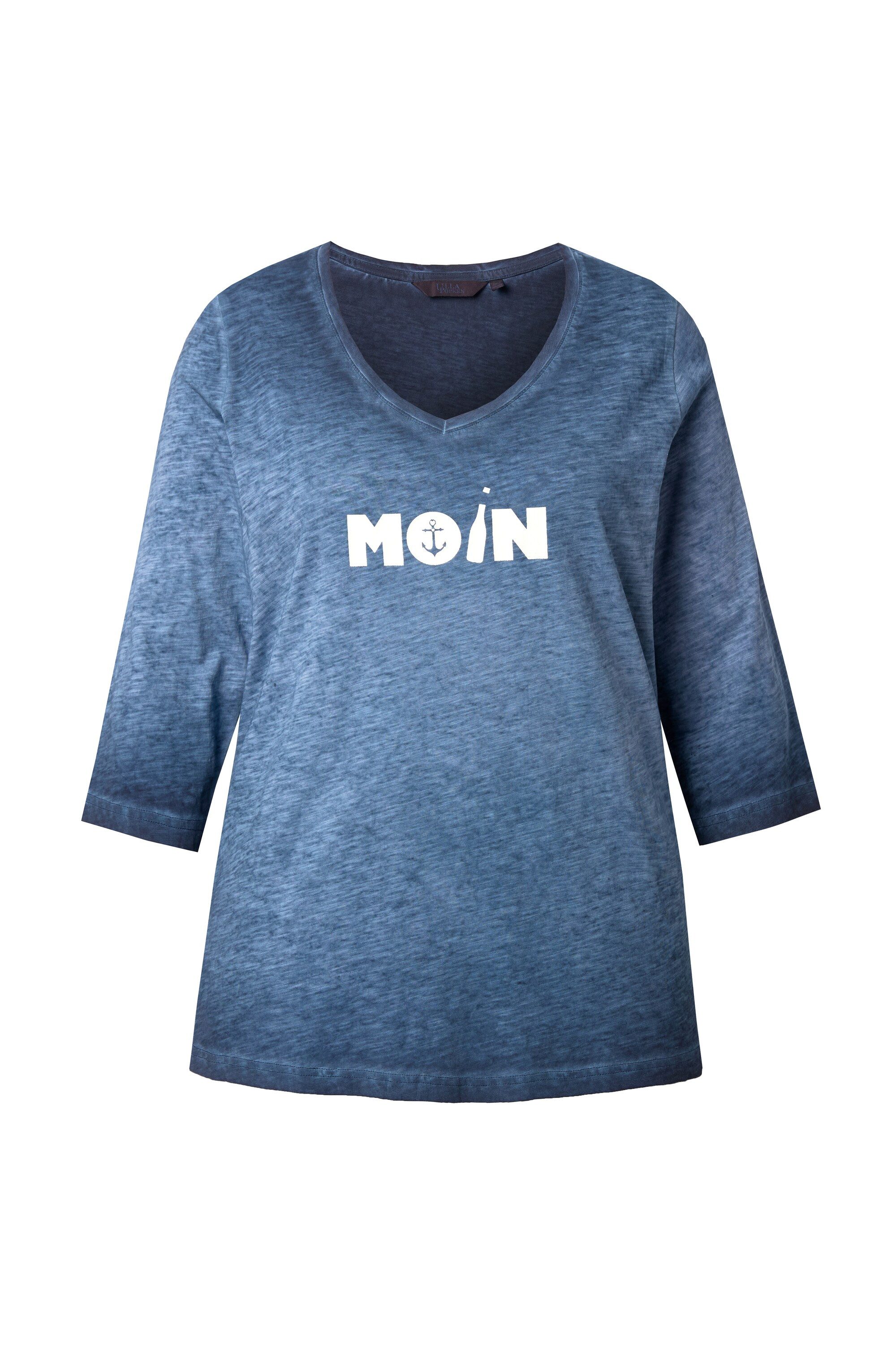 Ulla Popken T-Shirt Shirt Moin V-Ausschnitt 3/4-Arm günstig online kaufen