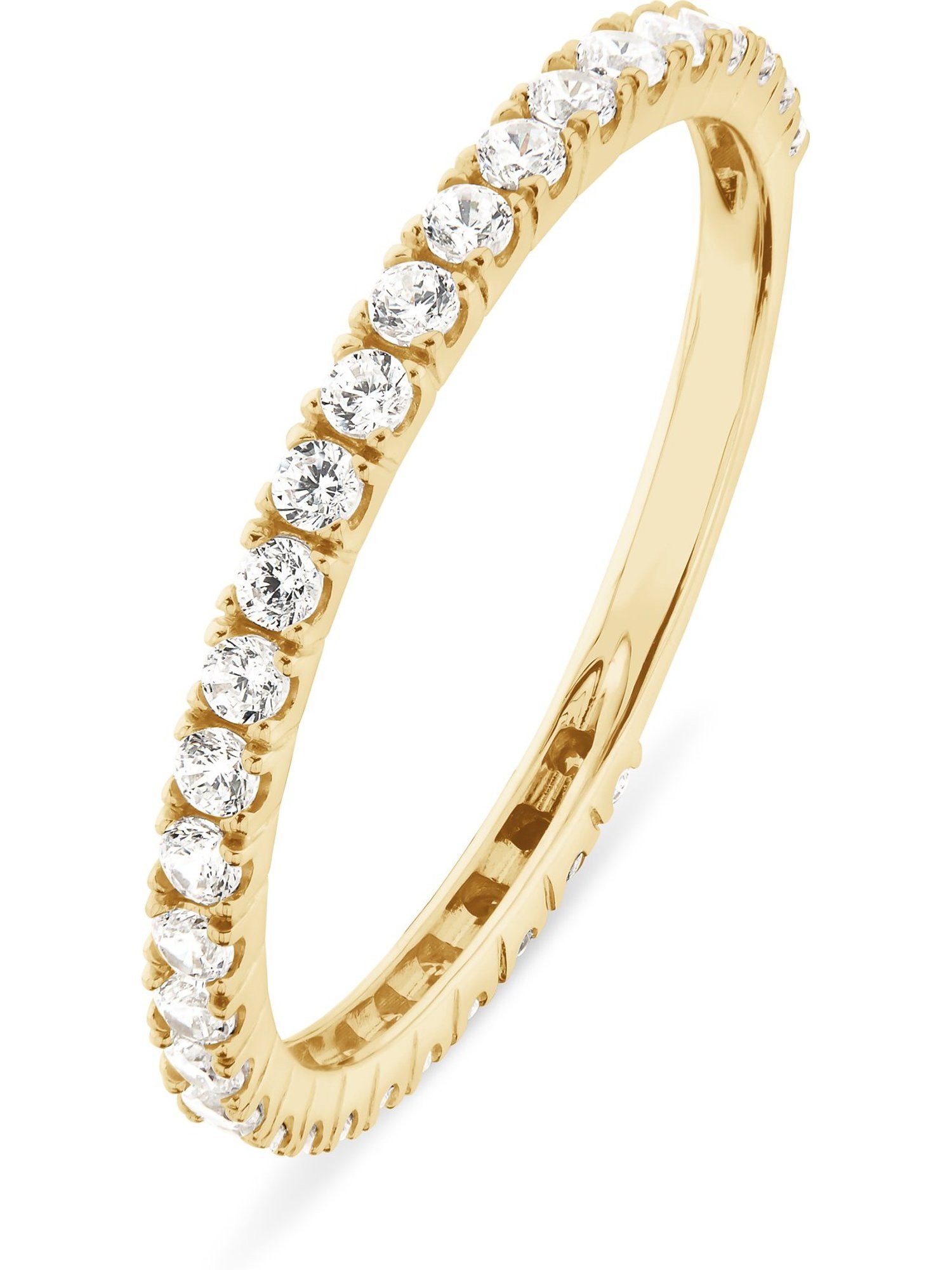 CHRIST Fingerring CHRIST Damen-Damenring 375er Gelbgold Zirkonia, Zirkonia günstig online kaufen