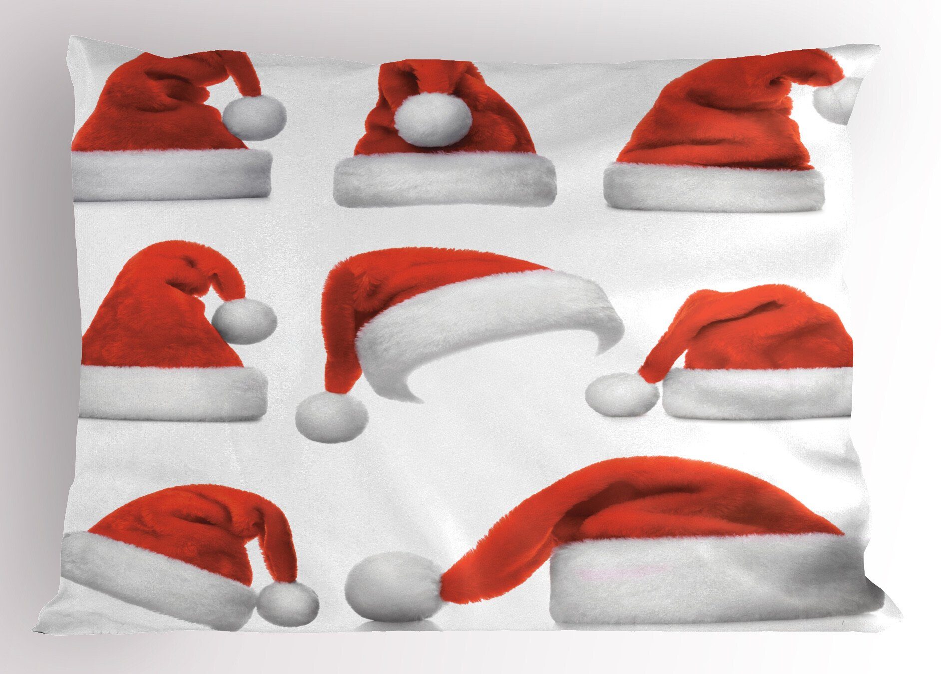 Dekorativer Muster Weihnachten (1 Size Kissenbezug, Gedruckter Abakuhaus Kissenbezüge Sankt-Hüte Standard Stück), King