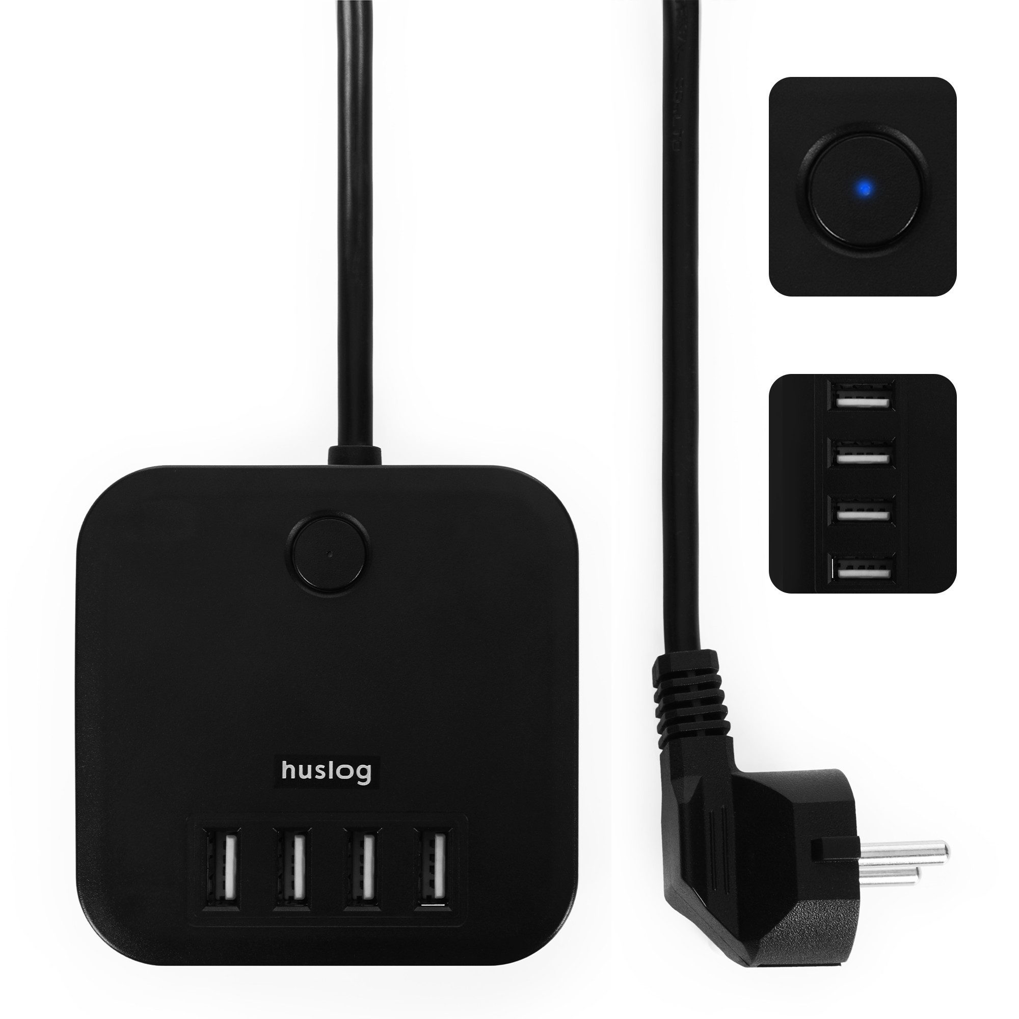 COFI 1453 Verlängerungskabel mit 3 Steckdosen schwarz EMX-190224 Adapter Verlängerungskabel