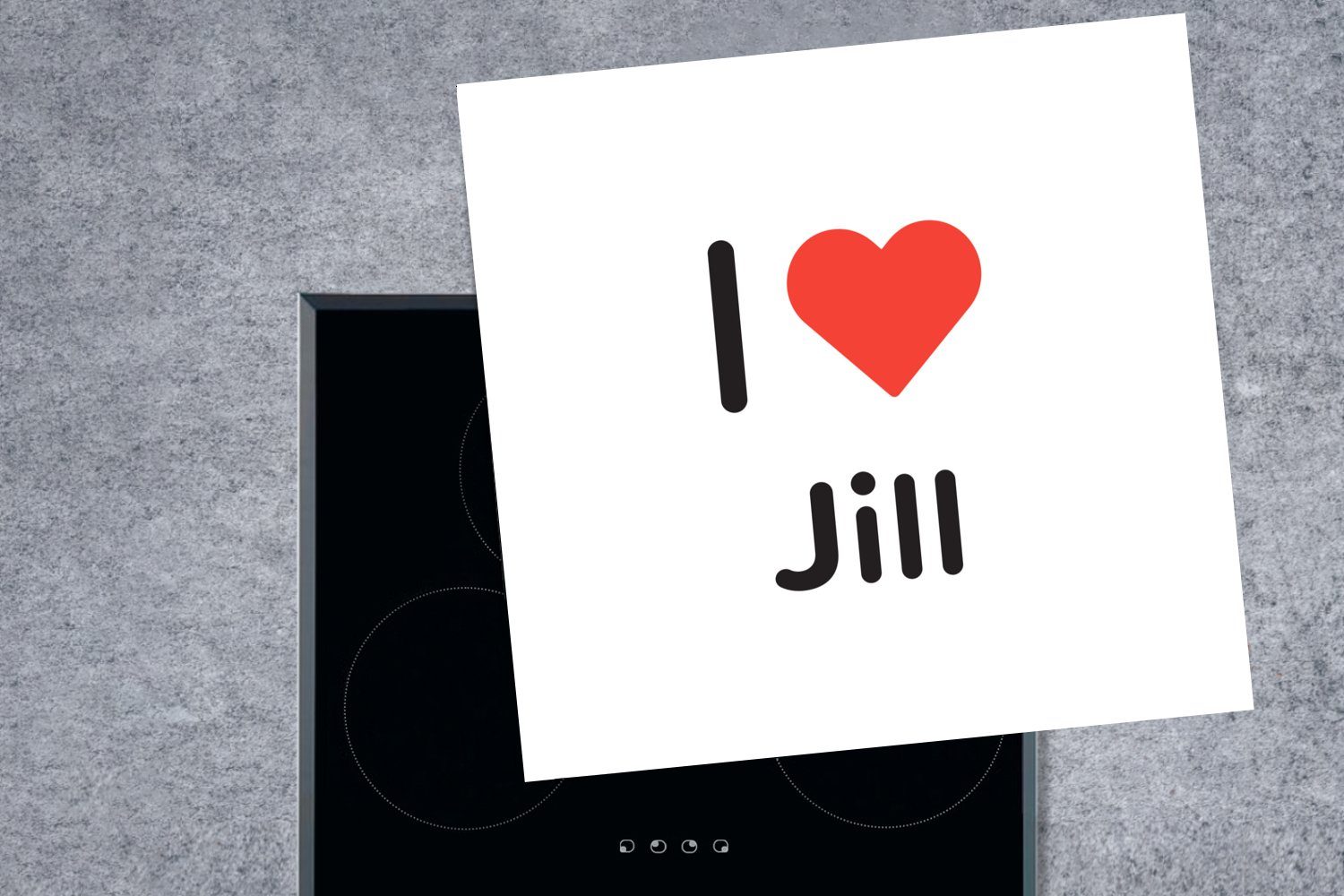 Jill Mädchen, - Vinyl, 78x78 küche Herdblende-/Abdeckplatte - Ceranfeldabdeckung, für MuchoWow tlg), (1 Ich Arbeitsplatte cm, liebe