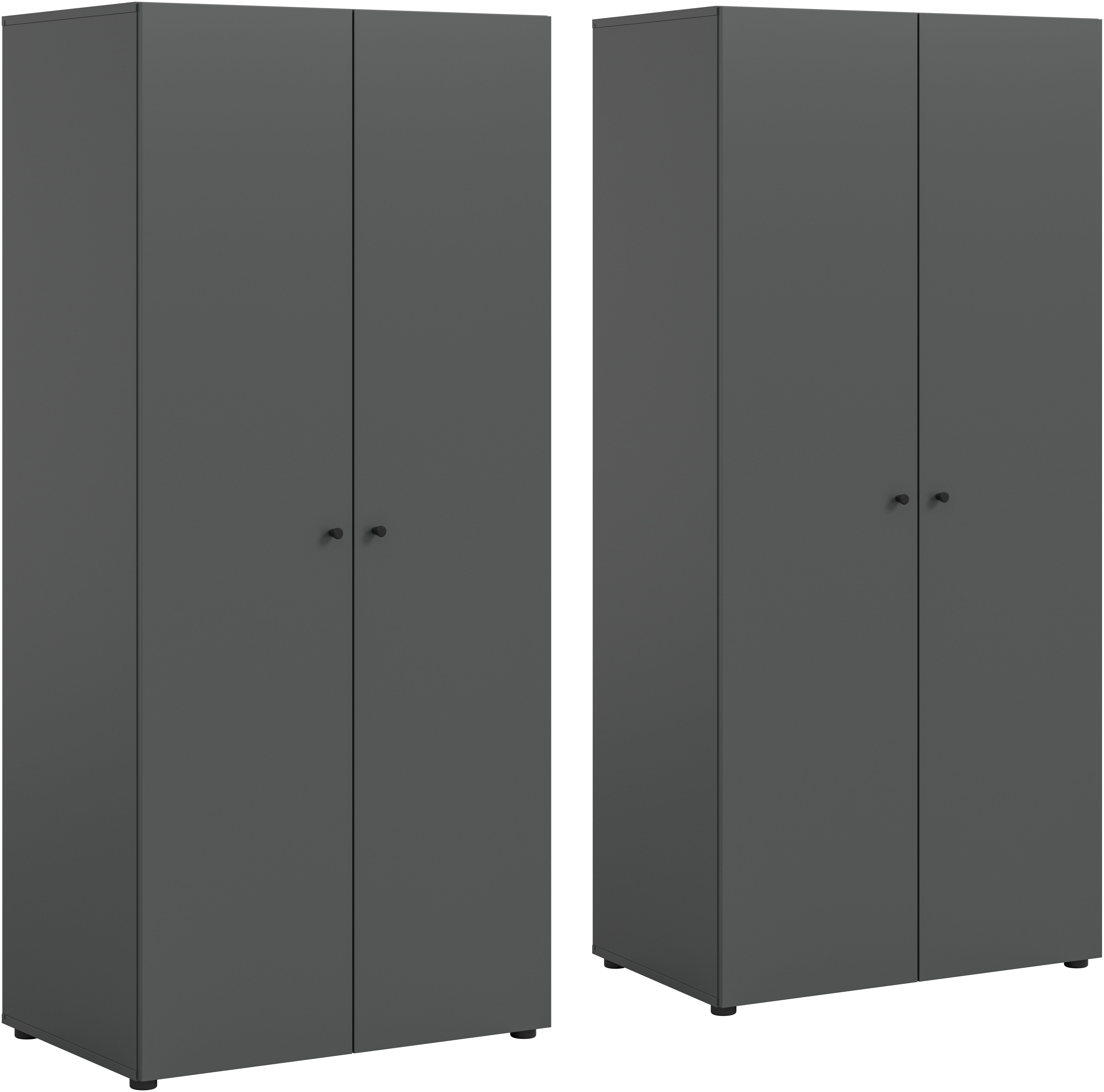 Home affaire Kleiderschrank BILLINGS, Schlafzimmerschrank, Schrank, Garderobenschrank (OTTO BESTSELLER, Garderobe & Schlafzimmer) Breite 160cm, grau, 4-türig, inkl. 2 Kleiderstangen und 2 Ablageböden
