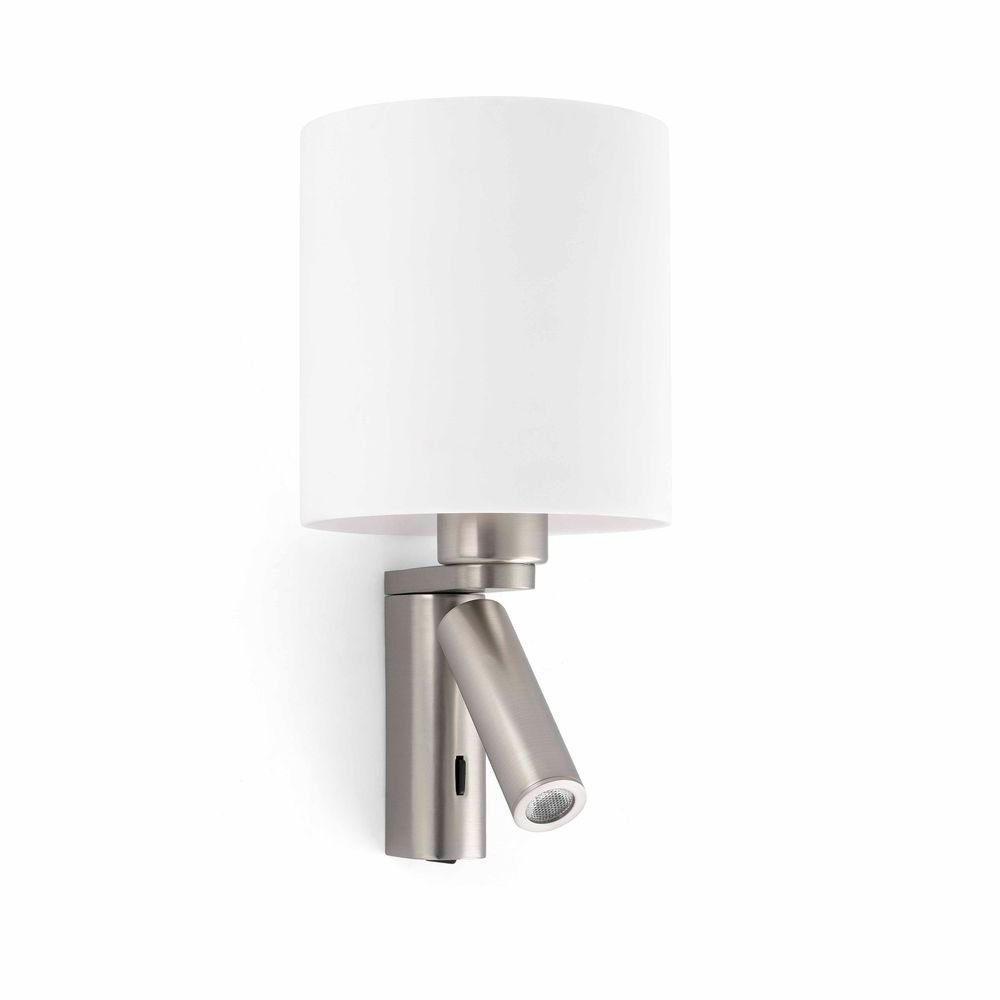 FARO Barcelona Wandleuchte ROB mit LED-spot Nickel-Matt Nickel-Matt