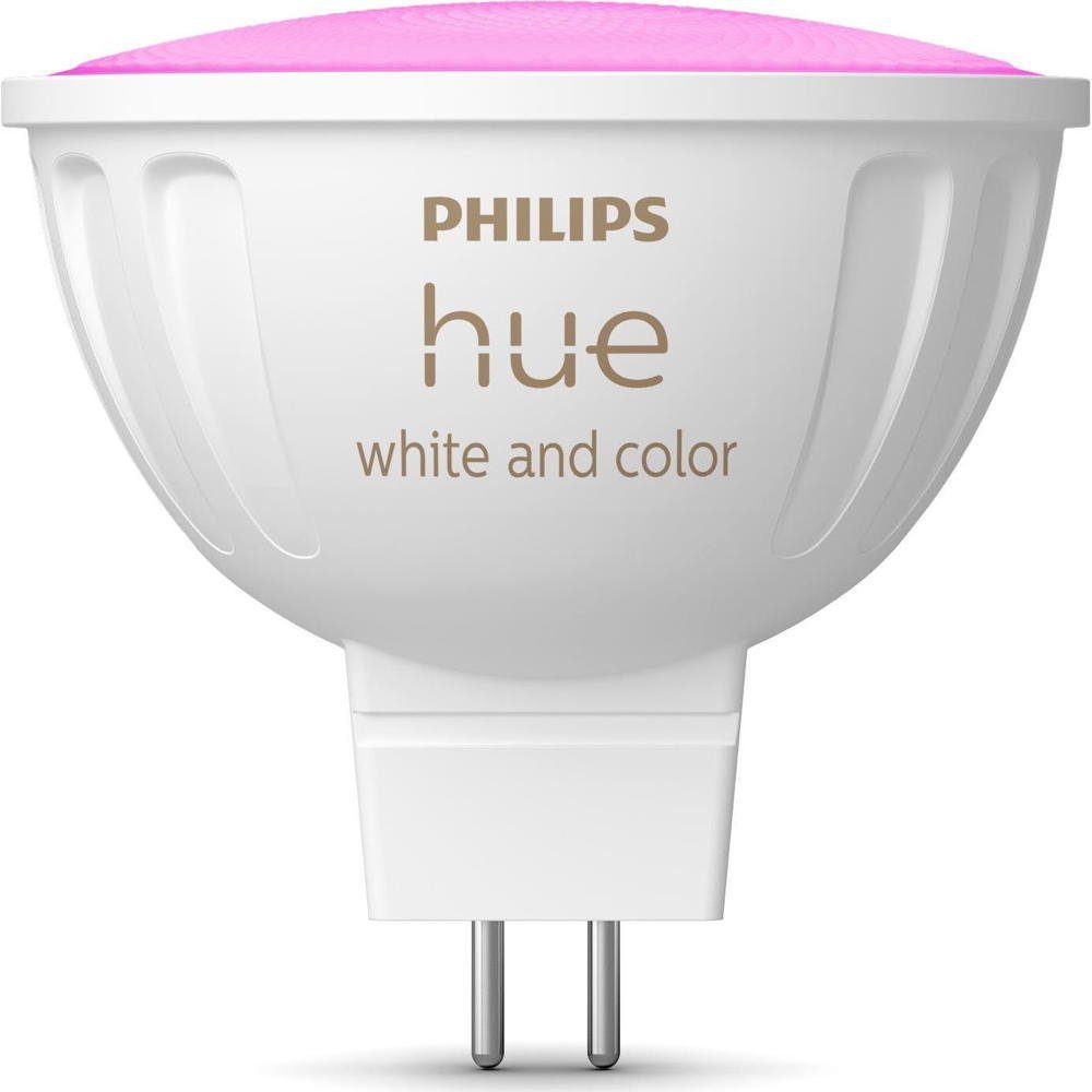 Philips Hue LED-Leuchtmittel White & LED GU5,3 n.v, 400lm, Color - MR16 Reflektor warmweiss Ambiance 6,3W Lampe