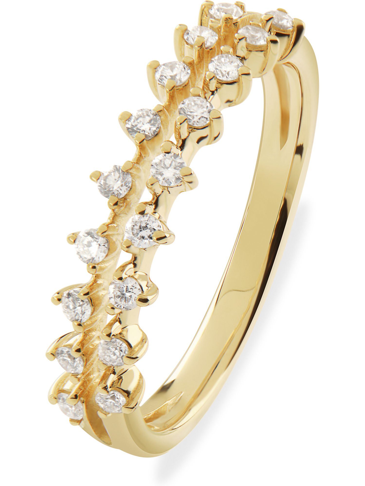 CHRIST Diamantring CHRIST Damen-Damenring 585er Gelbgold 9 Diamant