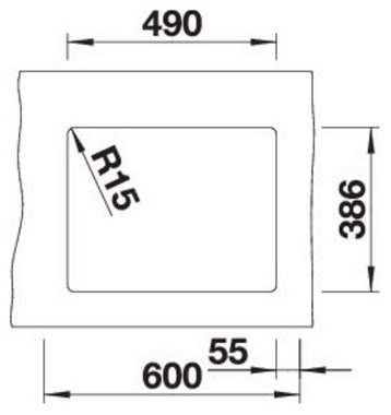 Blanco Küchenspüle SUBLINE 500-U, eckig, 46/53 cm, (1 St), erhältlich in mehreren Farben