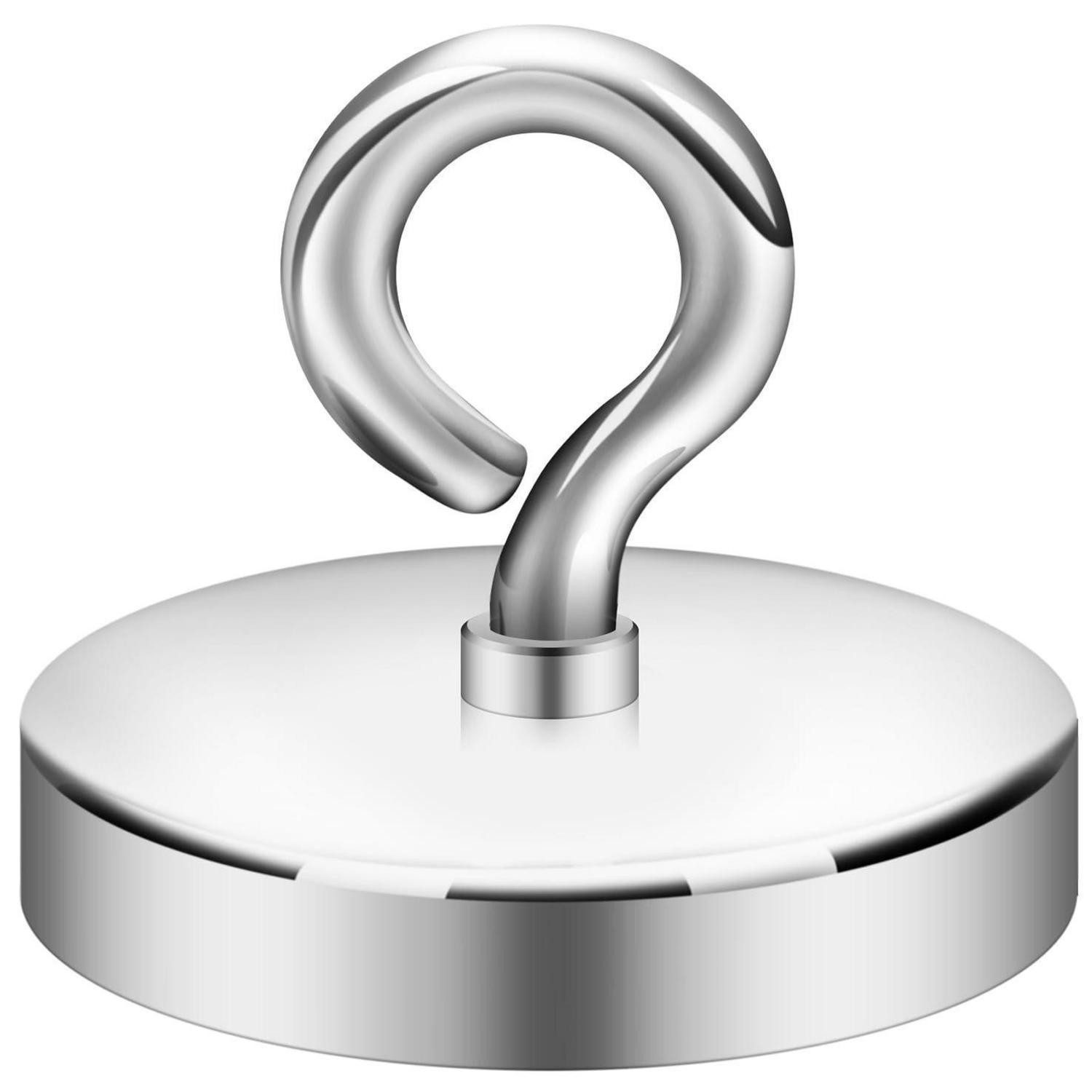 LuxusKollektion Magnet Magnet Neodym 450kg Hochleistungsmagnet Magnetfischen 90mm silber