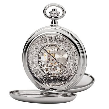 Regent Taschenuhr Regent Taschenuhr für Damen Herren P-36, (Analoguhr), Herren Taschenuhr rund, extra groß (ca. 50mm), Metall verchromt