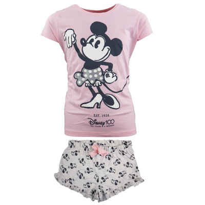 Disney Pyjama Minnie Mouse 100 Years Mädchen kurzarm Pyjama Gr. 140 bis 164