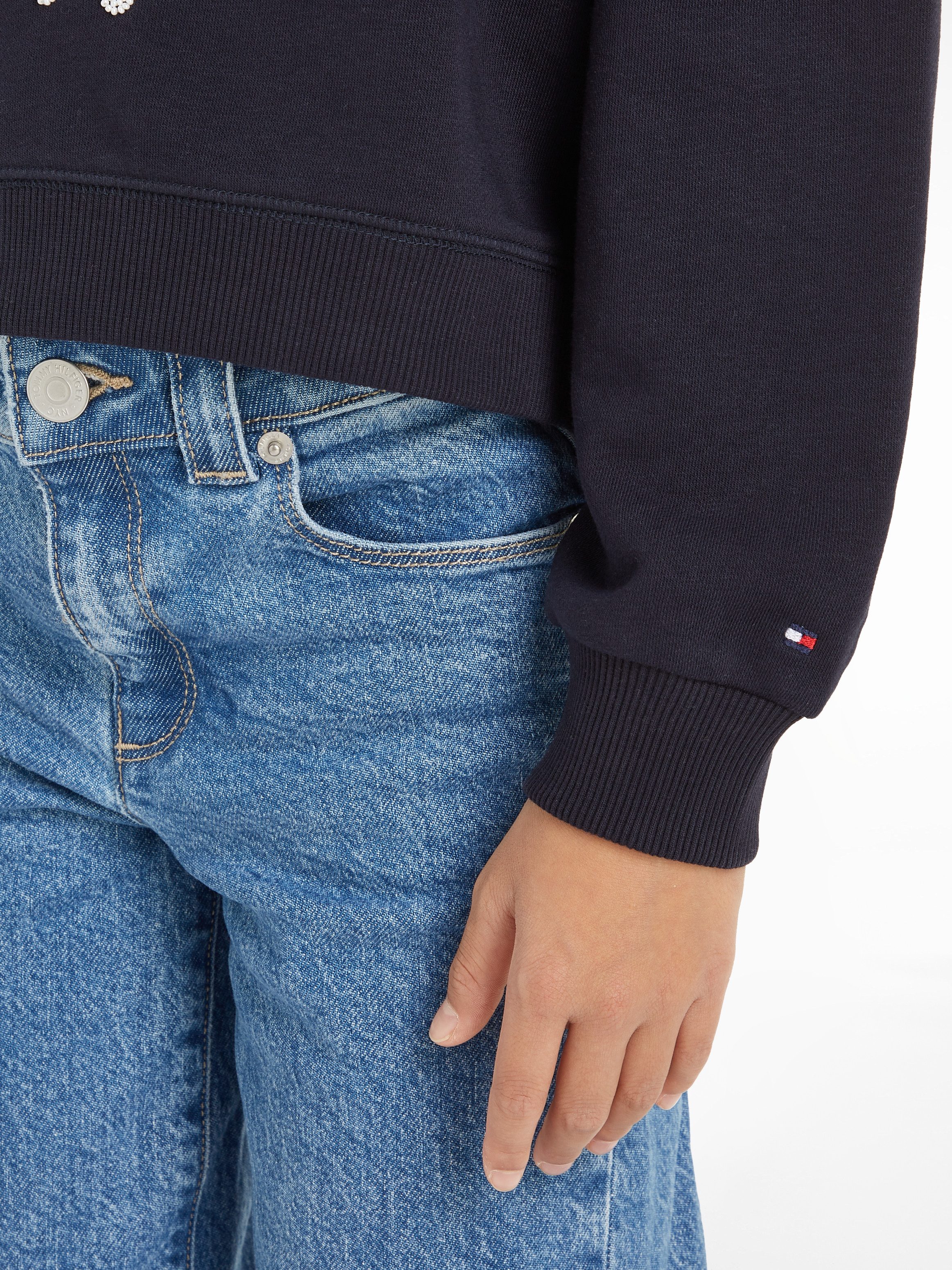 Tommy Hilfiger Langarmshirt HILFIGER NY EMBROIDERED CREWNECK Kinder bis 16 Jahre mit Logostickerei