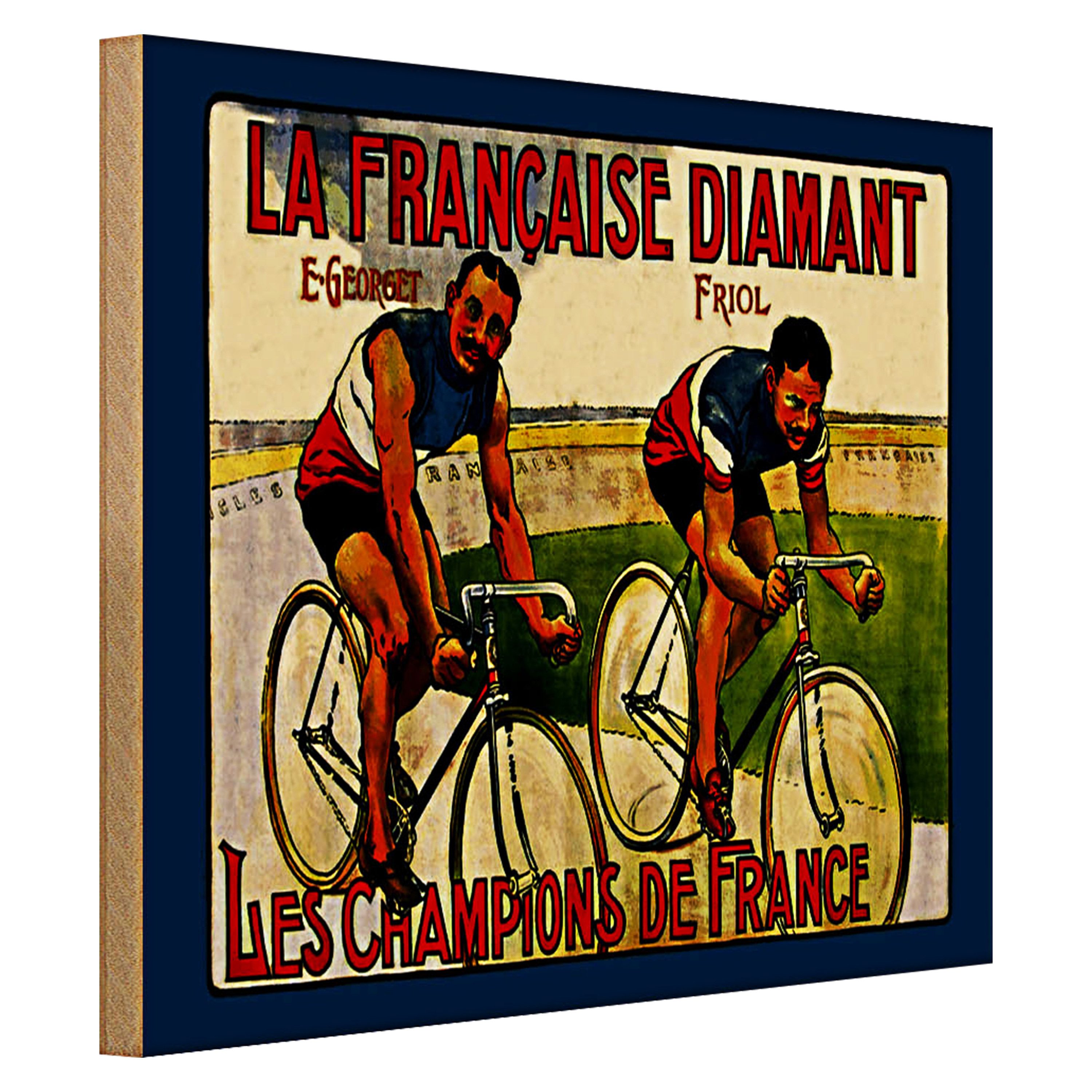 Roomando Holzbild Retro 40x30cm Fahrrad la francaise Diamant
