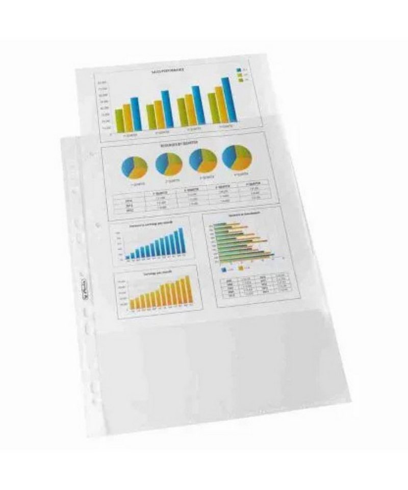 Thumbnail - Herlitz Prospekthülle 100 herlitz Prospekthüllen PP DIN A4 0,05 mm, zum Abheften, mit Aufdruck, dokumentenecht