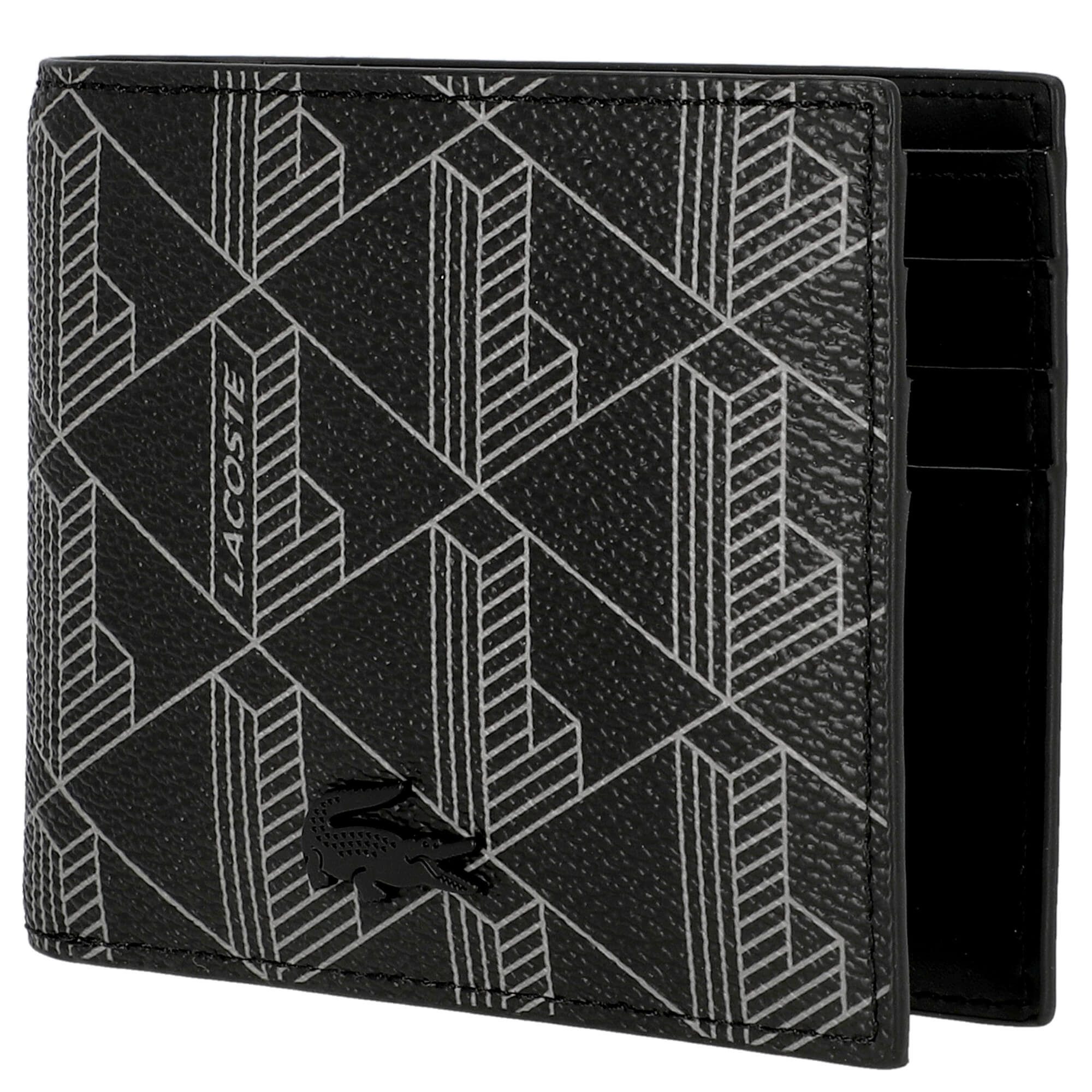 Lacoste Geldbörse Signature - Mens's Geldbörse 6cc 11 cm (allover monogram noir gris)