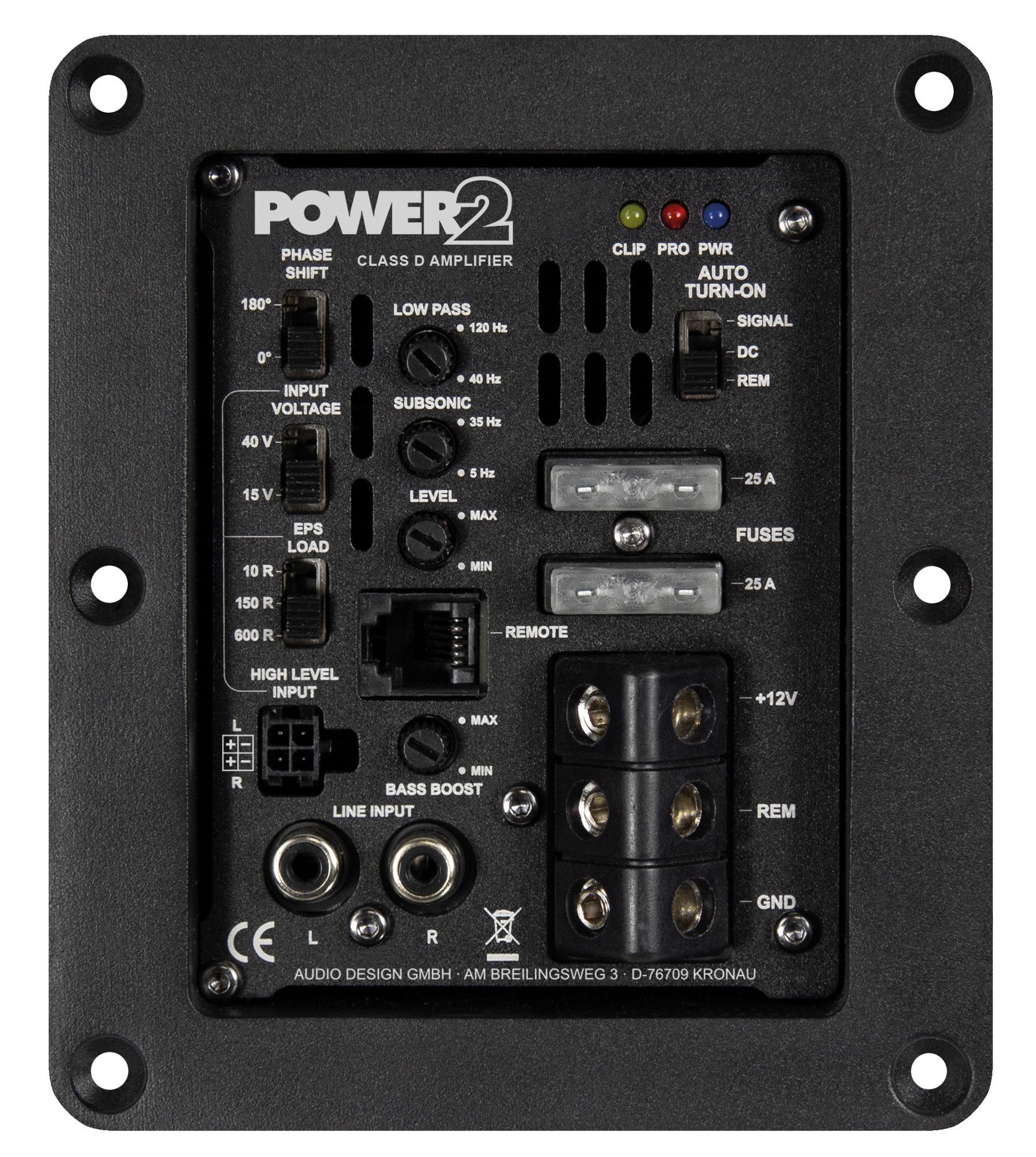 Verstärker End ESX (Anzahl ideal Kanäle: POWER2 High Aktiv-Modul MUSWAY 1-Kanal + Mono) +