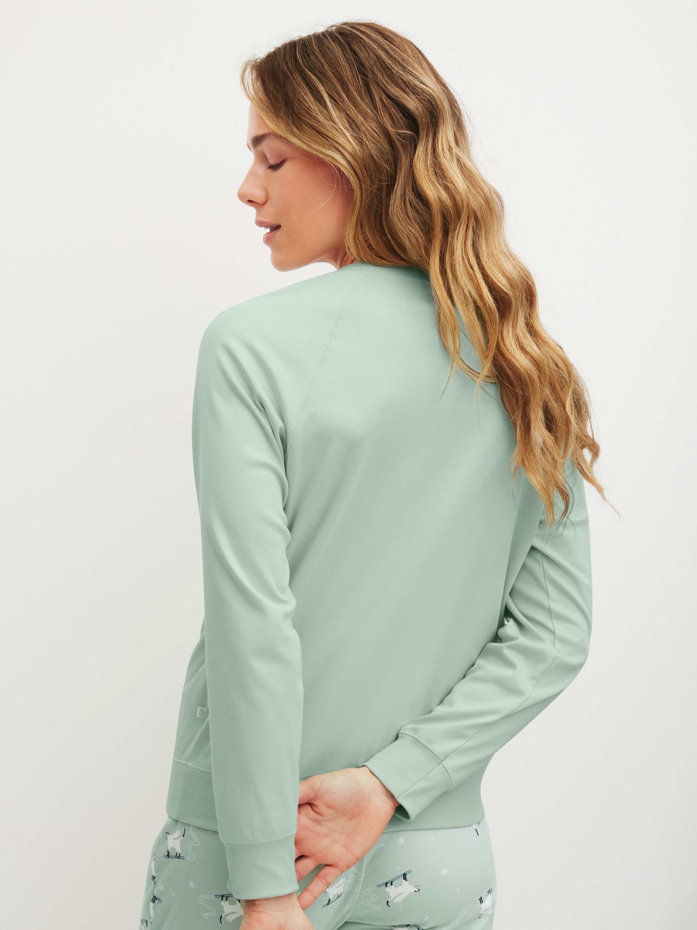 CALIDA Langarmshirt Favourites Cats Damen (1-tlg) 100% dicke Baumwolle, atmungsaktiv, hautfreundlich, wärmend