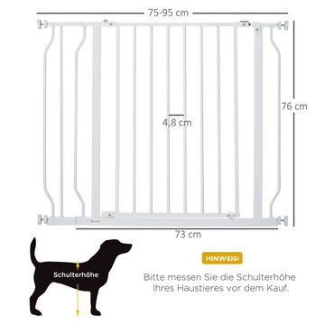 PawHut Hundegitter verstellbarer Schutzgitter, Treppenschutzgitter mit 2-Wege-Öffnung (Türschutzgitter, 1 St., Absperrgitter), mit Druckknöpfen