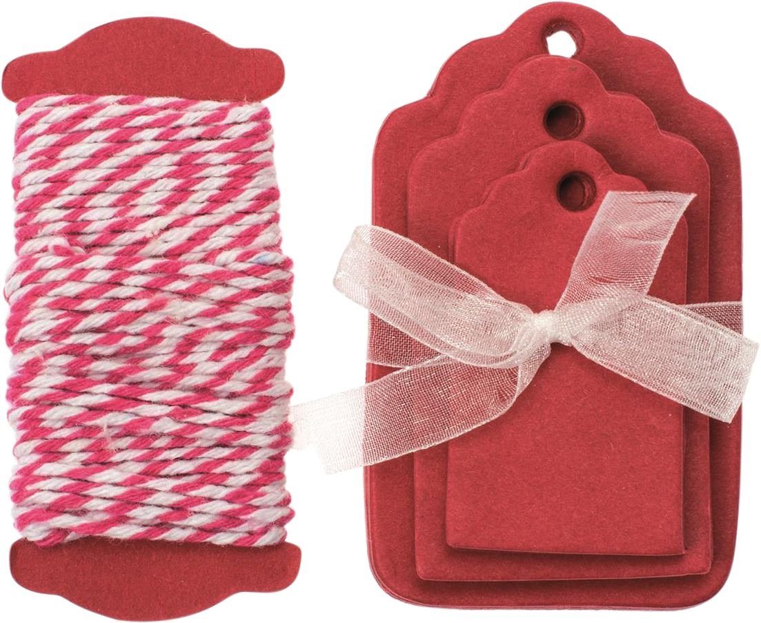 Thumbnail - Glorex Geschenkpapier Glorex Papier-Etiketten rot 5-8 x 3,5-5 cm, 15