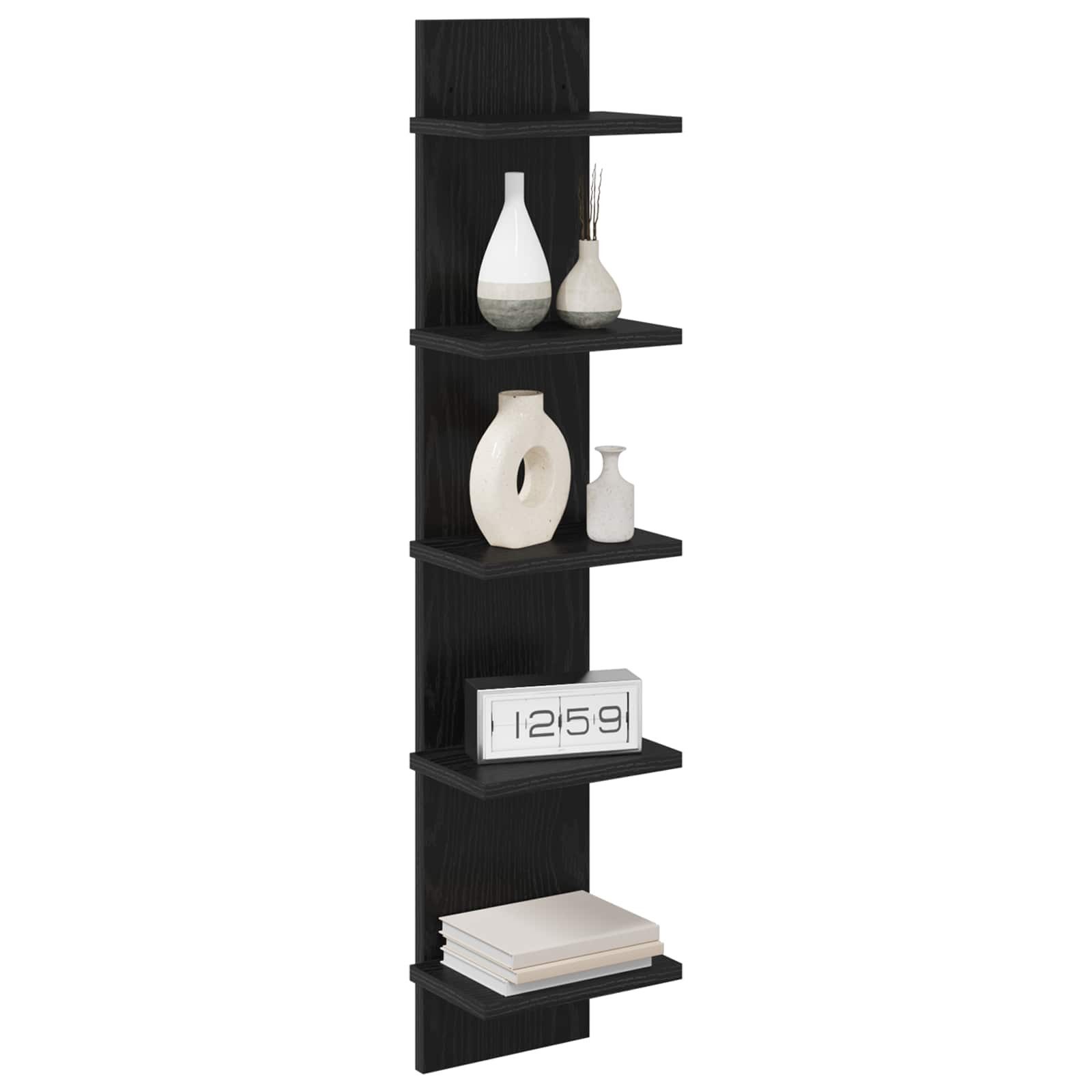 vidaXL Regal Wandregal 2 stk. Schwarze Eiche 22 x 15 x 100 cm Holzwerkstoff, 2-tlg. – Bild 3 von 5