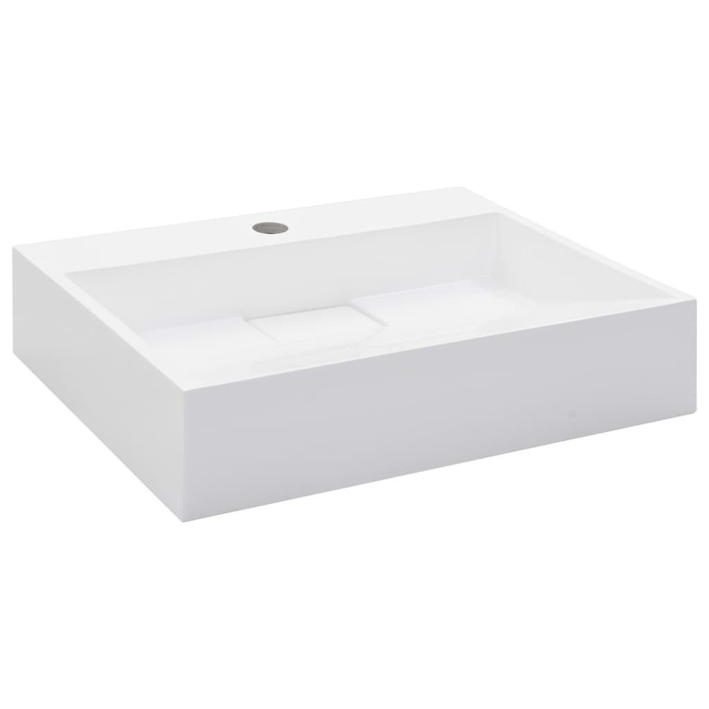 vidaXL Waschbecken Waschbecken 50 x 38 x 13 cm Mineralguss/Marmorguss Weiß