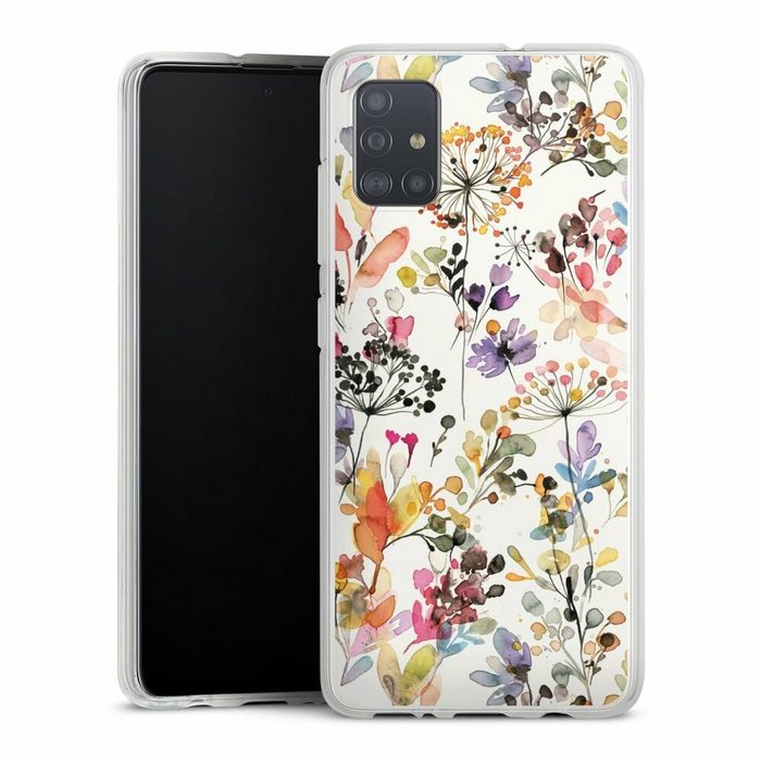 DeinDesign Handyhülle Blume Muster Pastell Wild Grasses Samsung Galaxy A51 Silikon Hülle Bumper Case Handy Schutzhülle