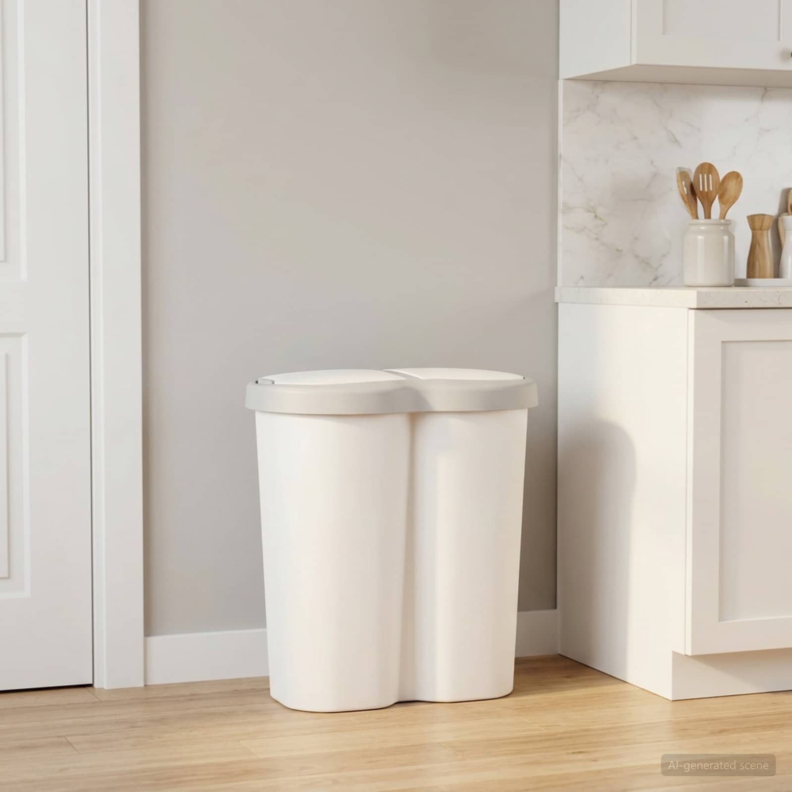vidaXL Terrassendielen Mülltonne Weiß 48 x 30 x 51 cm PP, BxL: je 30x48 cm, (1-St)