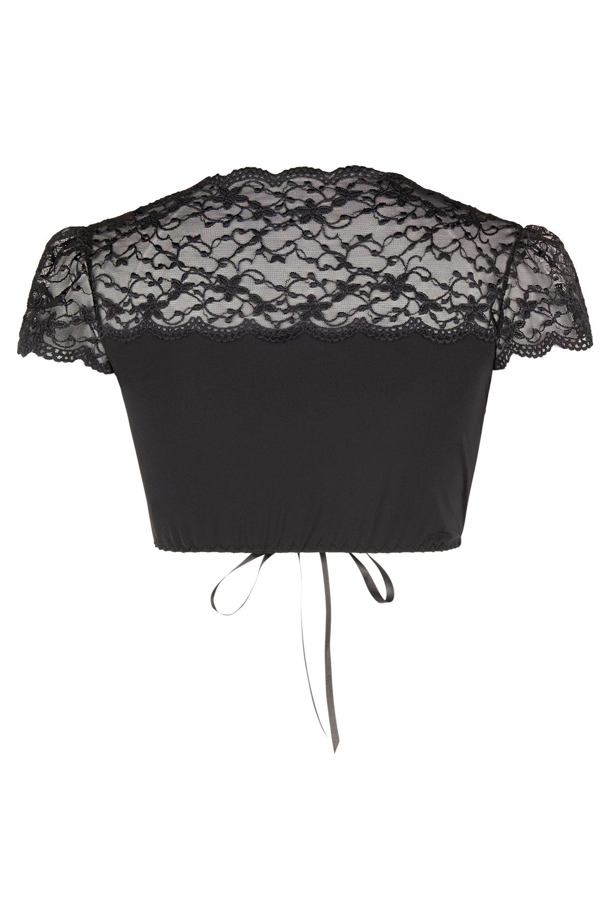Nina Von C. Dirndlbluse mit herzförmigem Ausschnitt, Spitze, bauchfrei, Kurzarm